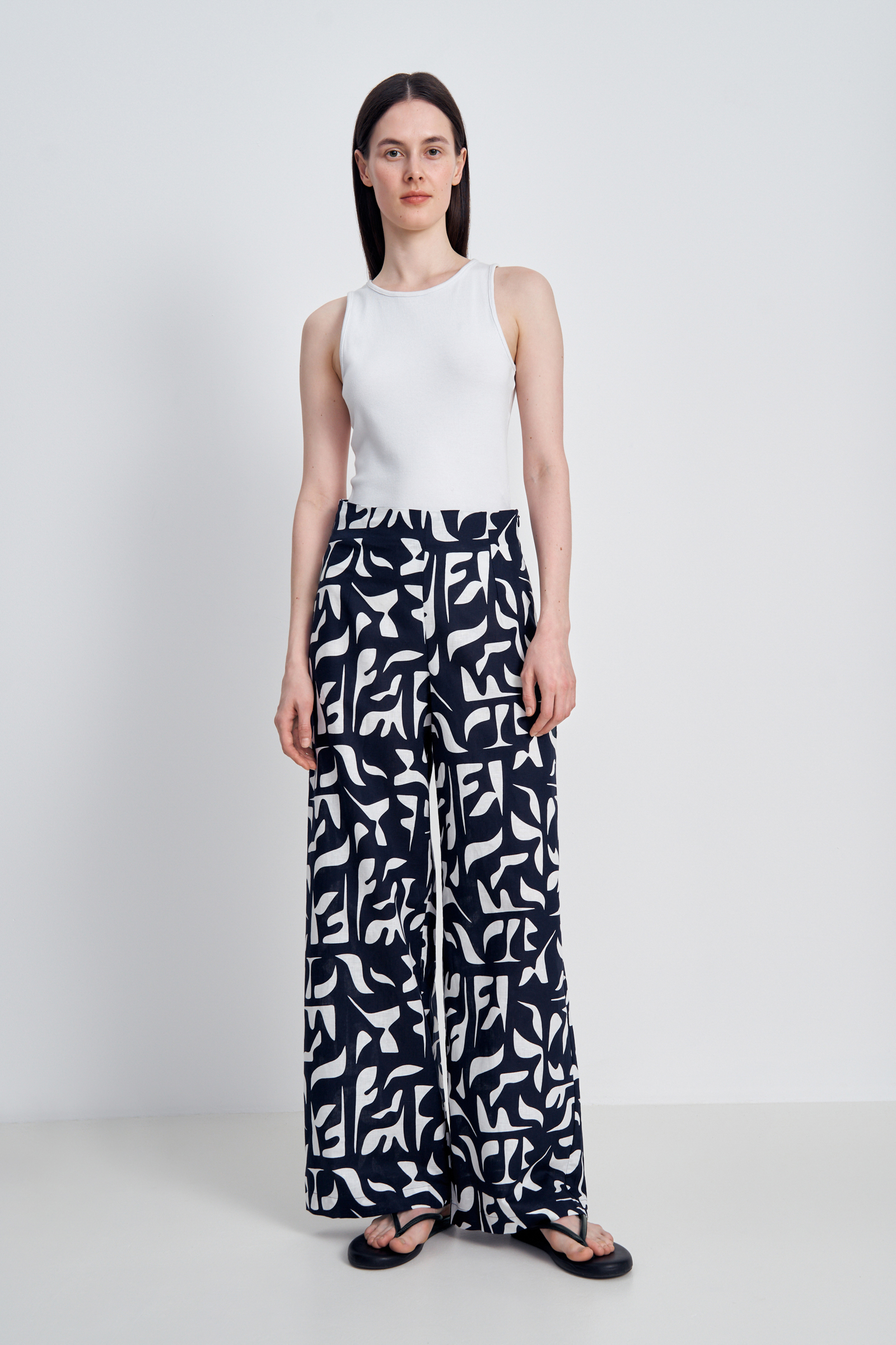 Брюки из хлопка с принтом