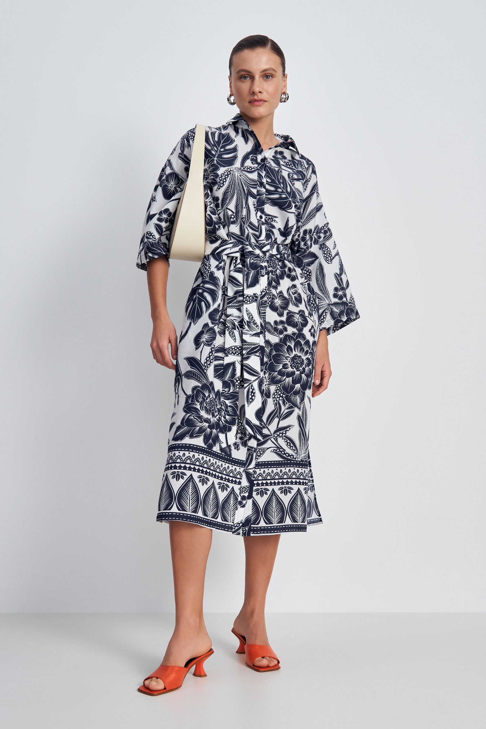 

Платье с коротким рукавом и принтом, 101 mc cosmic blue, Платье с коротким рукавом и принтом