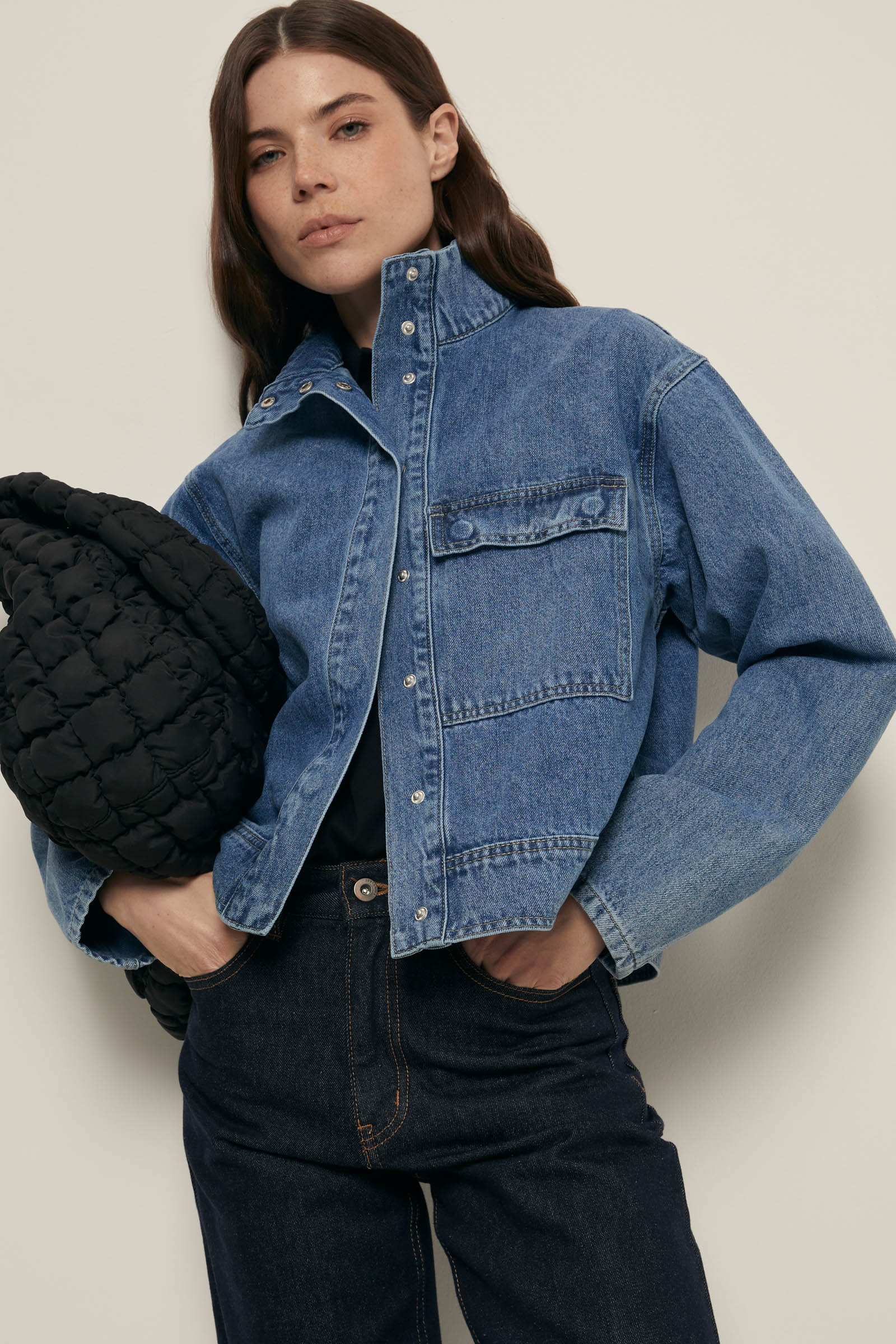 

Джинсовая куртка с карманом, 1261 light denim, Джинсовая куртка с карманом