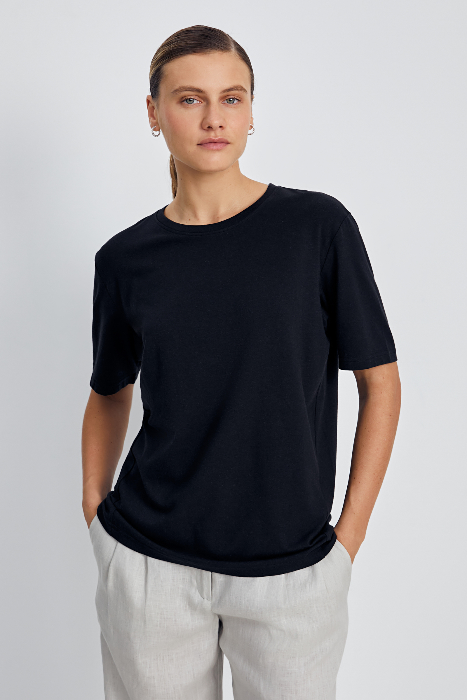 Футболка свободного силуэта из хлопка