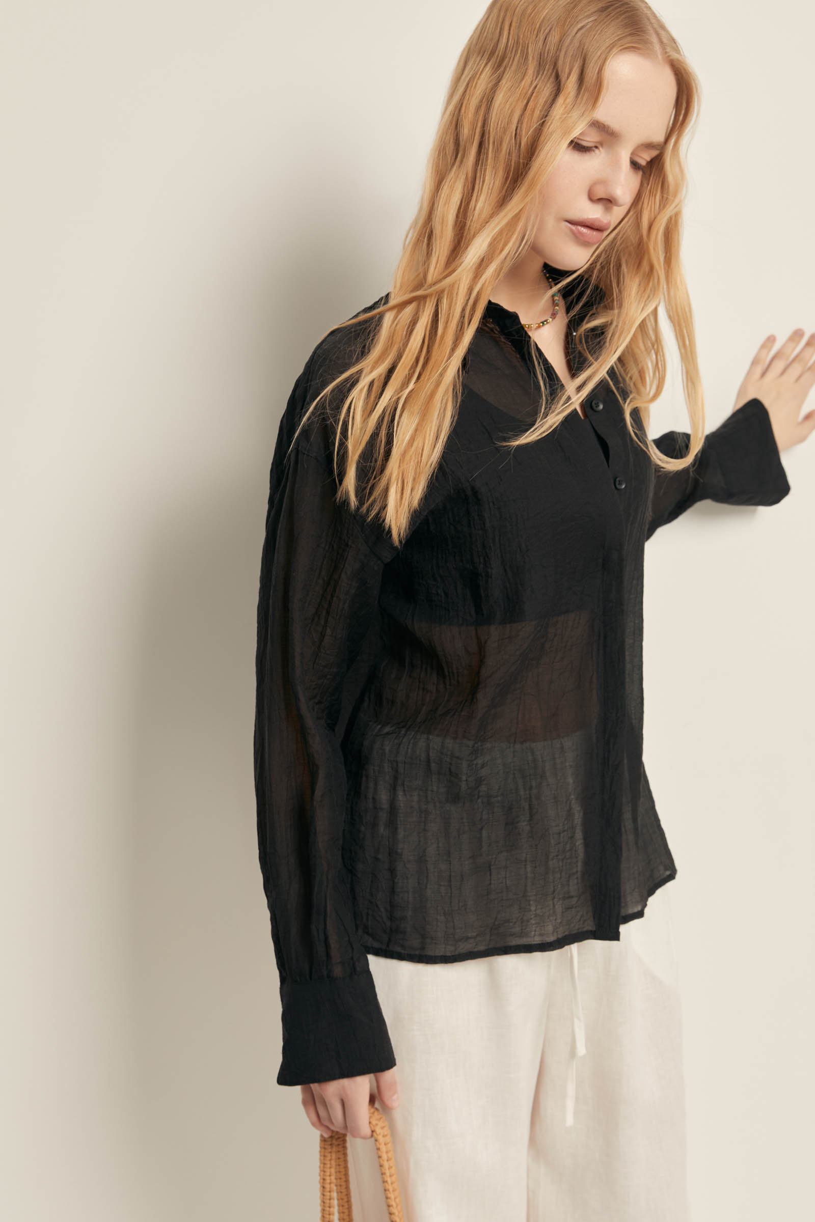 Блузка Finn Flare свободного силуэта, черный, арт. FSE110211