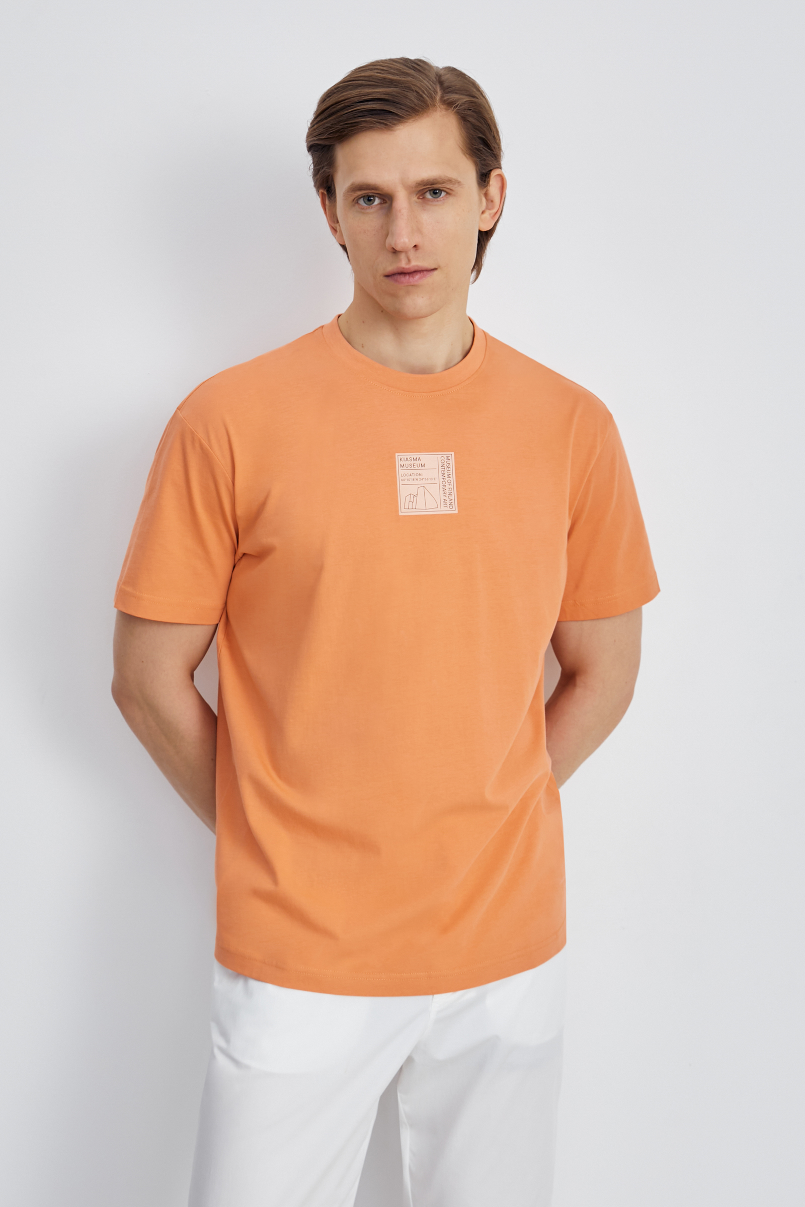 

Свободная футболка с принтом, 457 amber melange, Свободная футболка с принтом