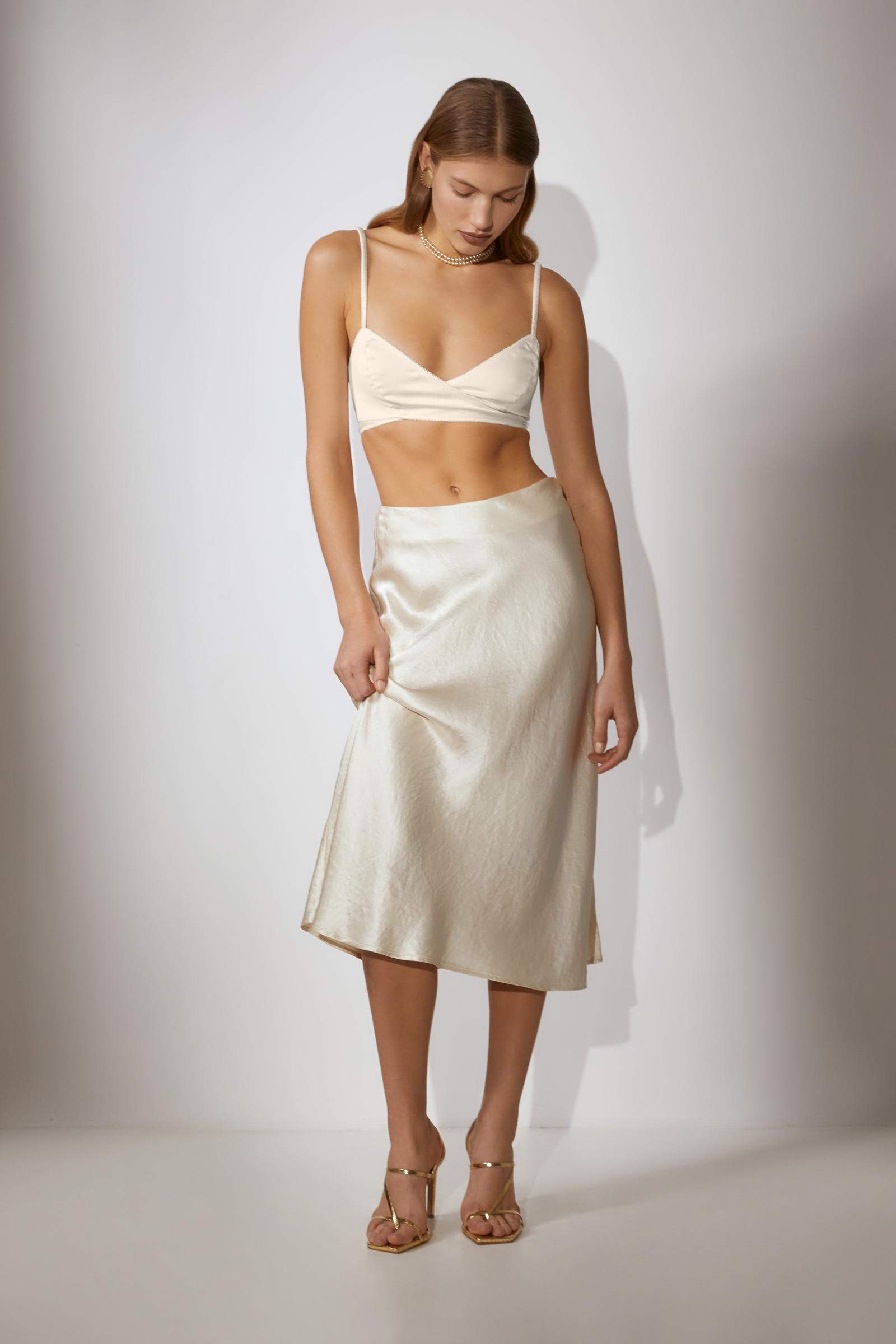 

Атласная юбка миди, 705 angora, Атласная юбка миди