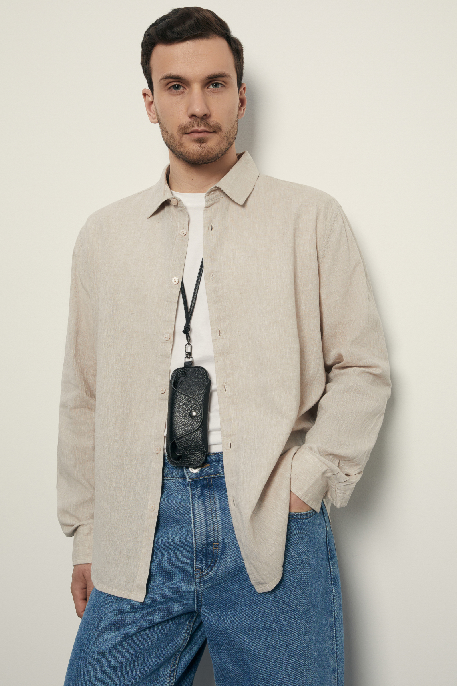 Рубашка из льна с длинным рукавом 2990₽