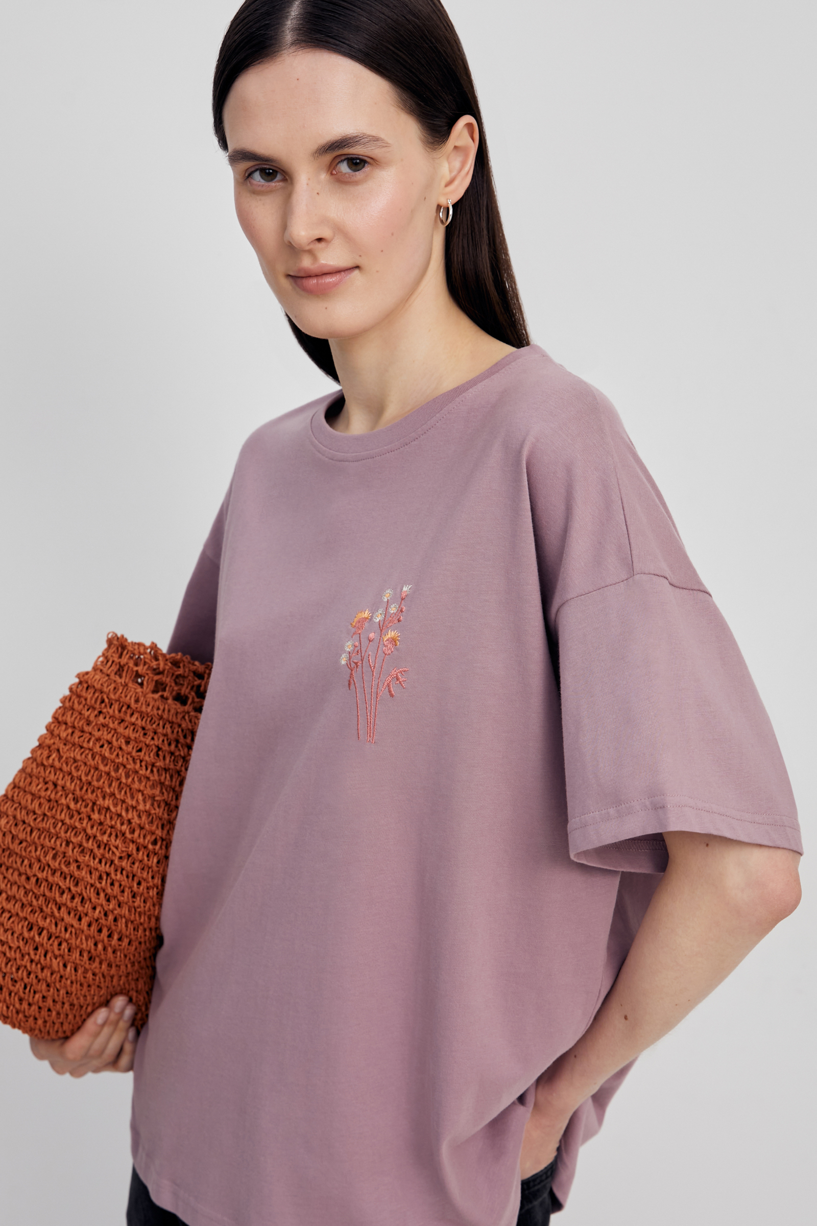 

Оверсайз футболка с принтом, 834 elderberry, Оверсайз футболка с принтом