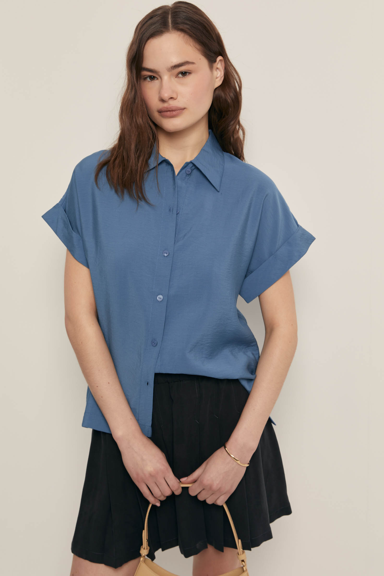 Блузка Finn Flare свободного кроя, 110 delta blue, арт. FSF110164