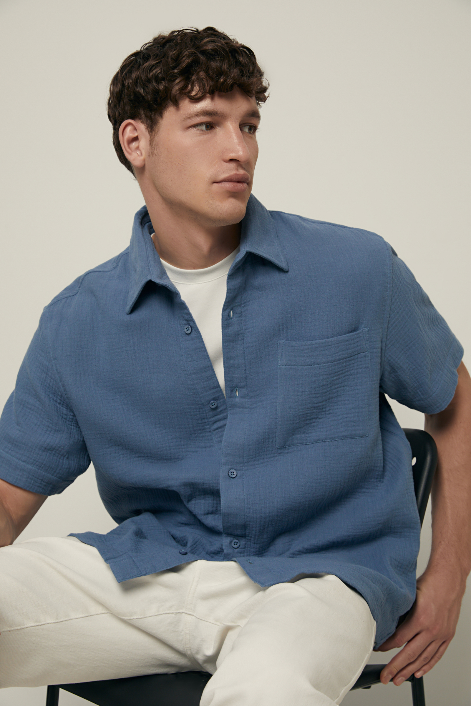 Рубашка с коротким рукавом из хлопка 1490₽