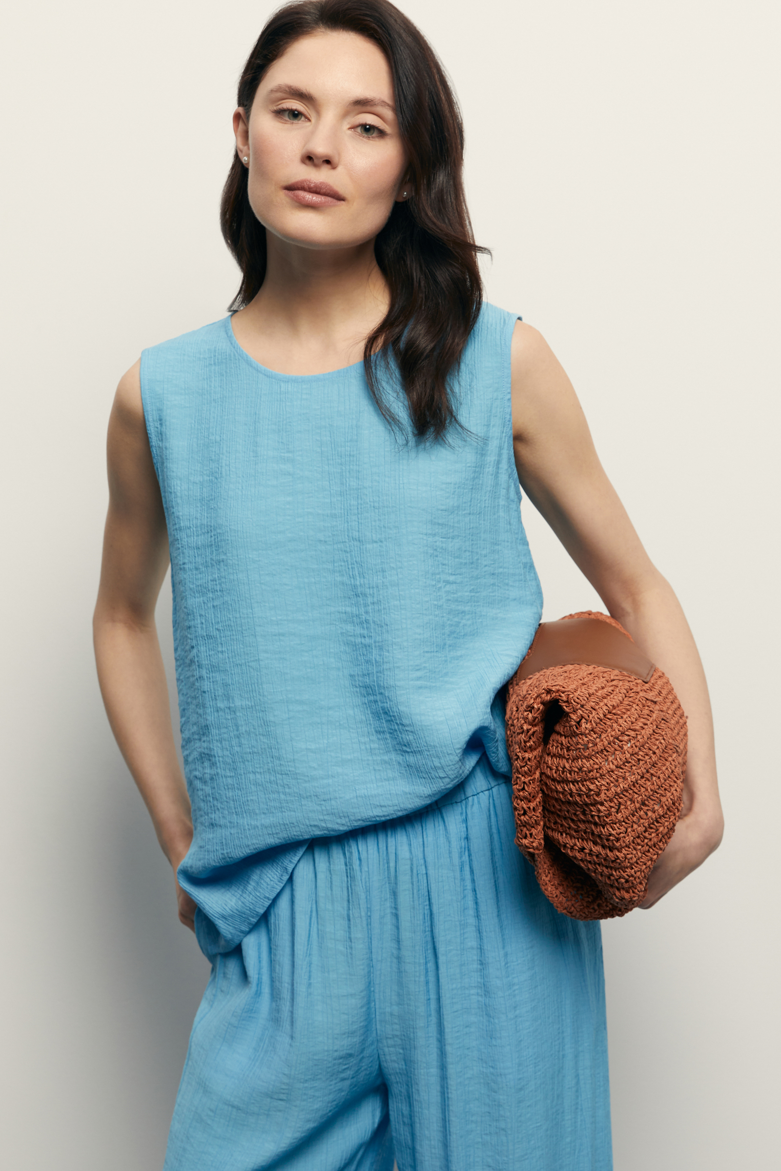 Блузка FINN FLARE без рукавов свободного кроя, 138 skyline, арт. FSF11088