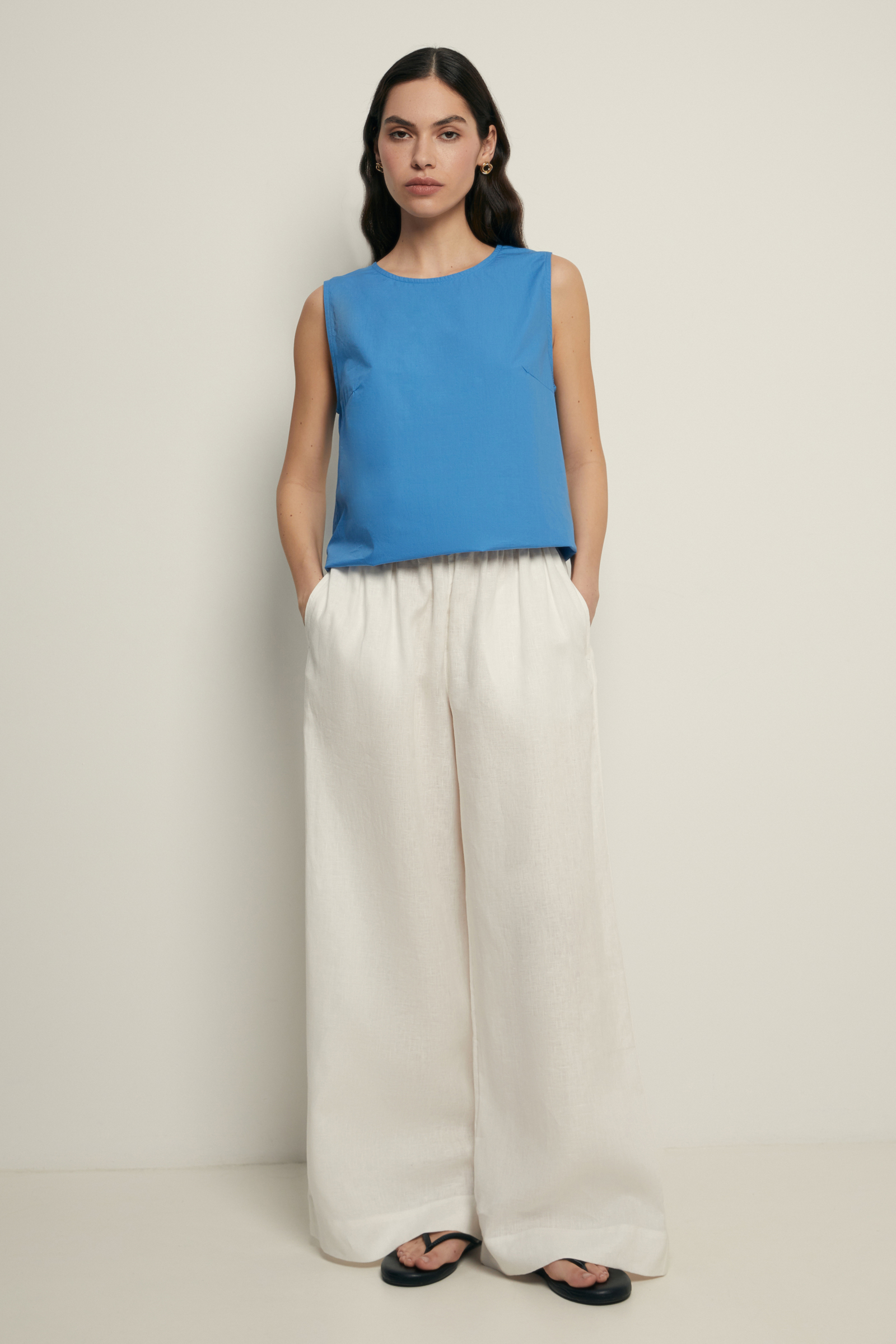 Блузка без рукавов из хлопка