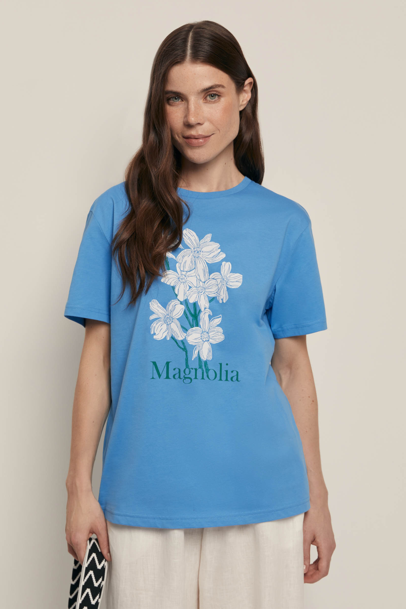 Футболка FINN FLARE свободного силуэта с принтом, 180 blue aster, арт. FSF12016