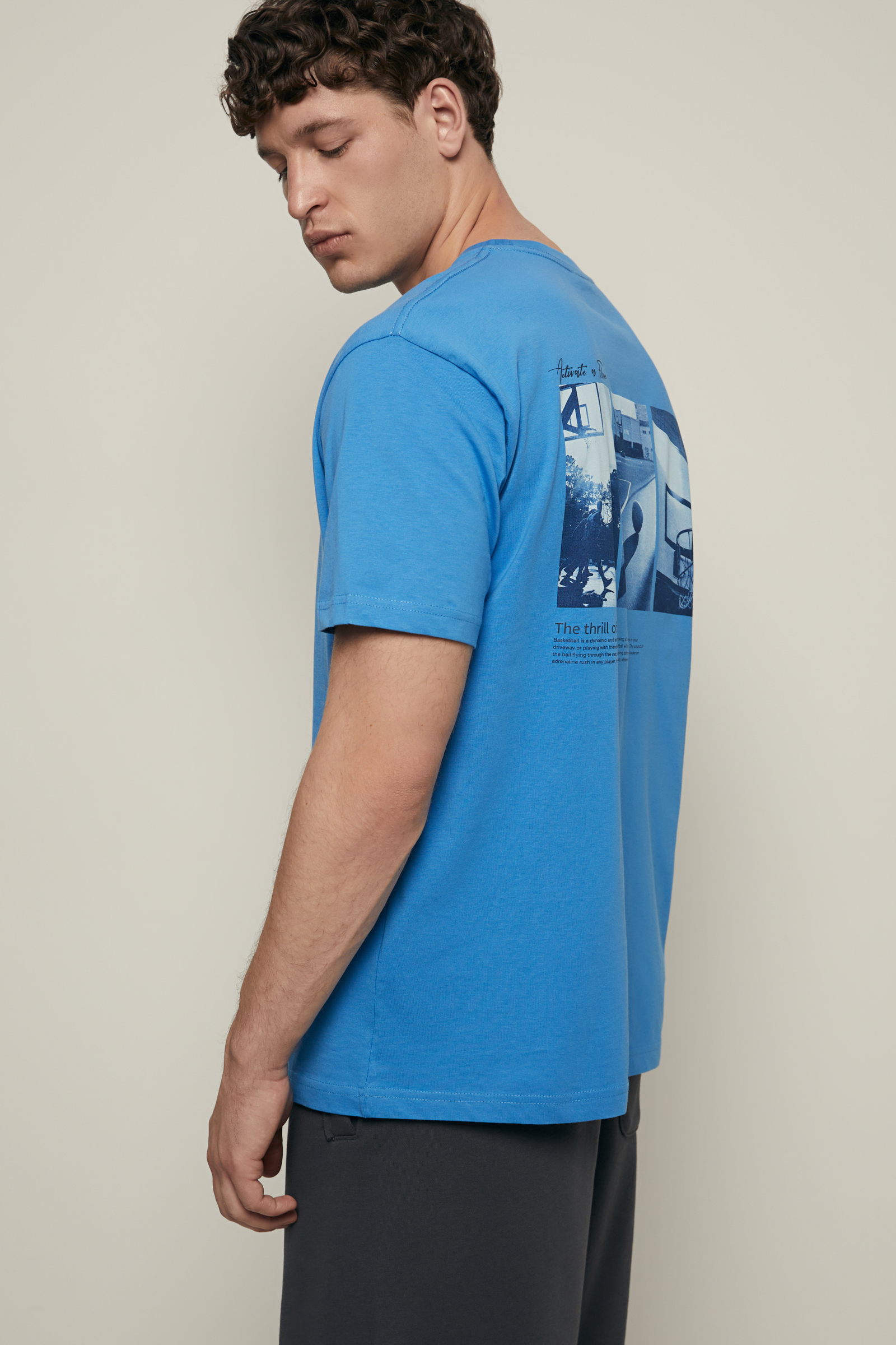 

Футболка свободного силуэта с принтом, 180 blue aster, Футболка свободного силуэта с принтом