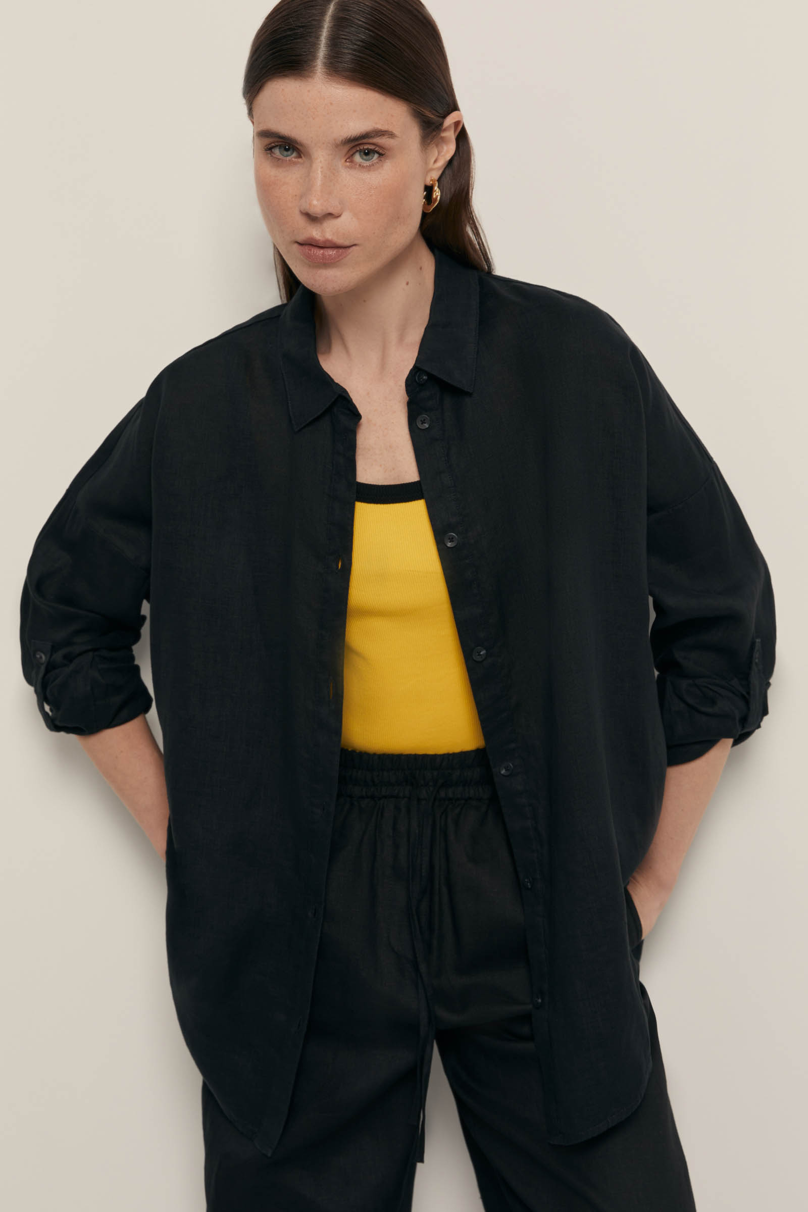 Блузка Finn Flare из конопляной ткани, 200 black, арт. FSF110162