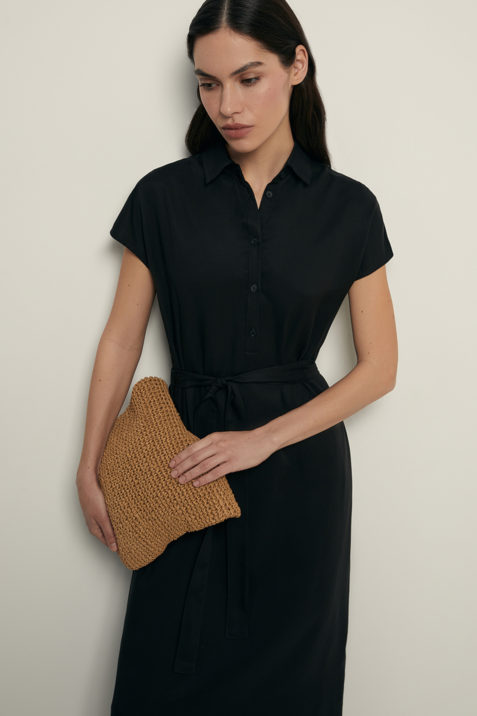 

Платье без рукавов из тенселя, 200 black, Платье без рукавов из тенселя