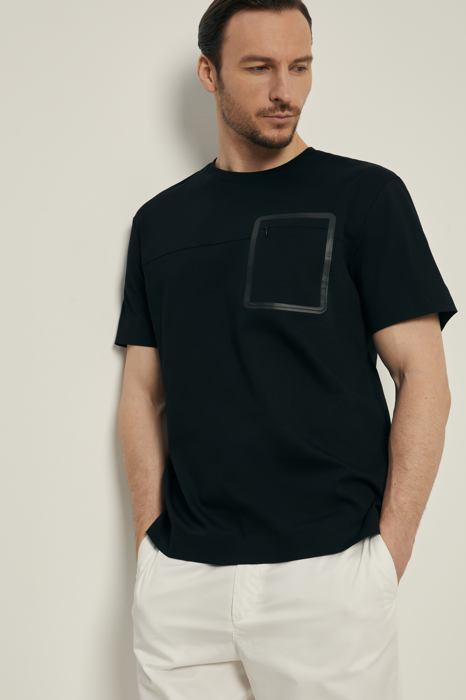 Футболка Finn Flare из трикотажного интерлока, черный, арт. FSF21020