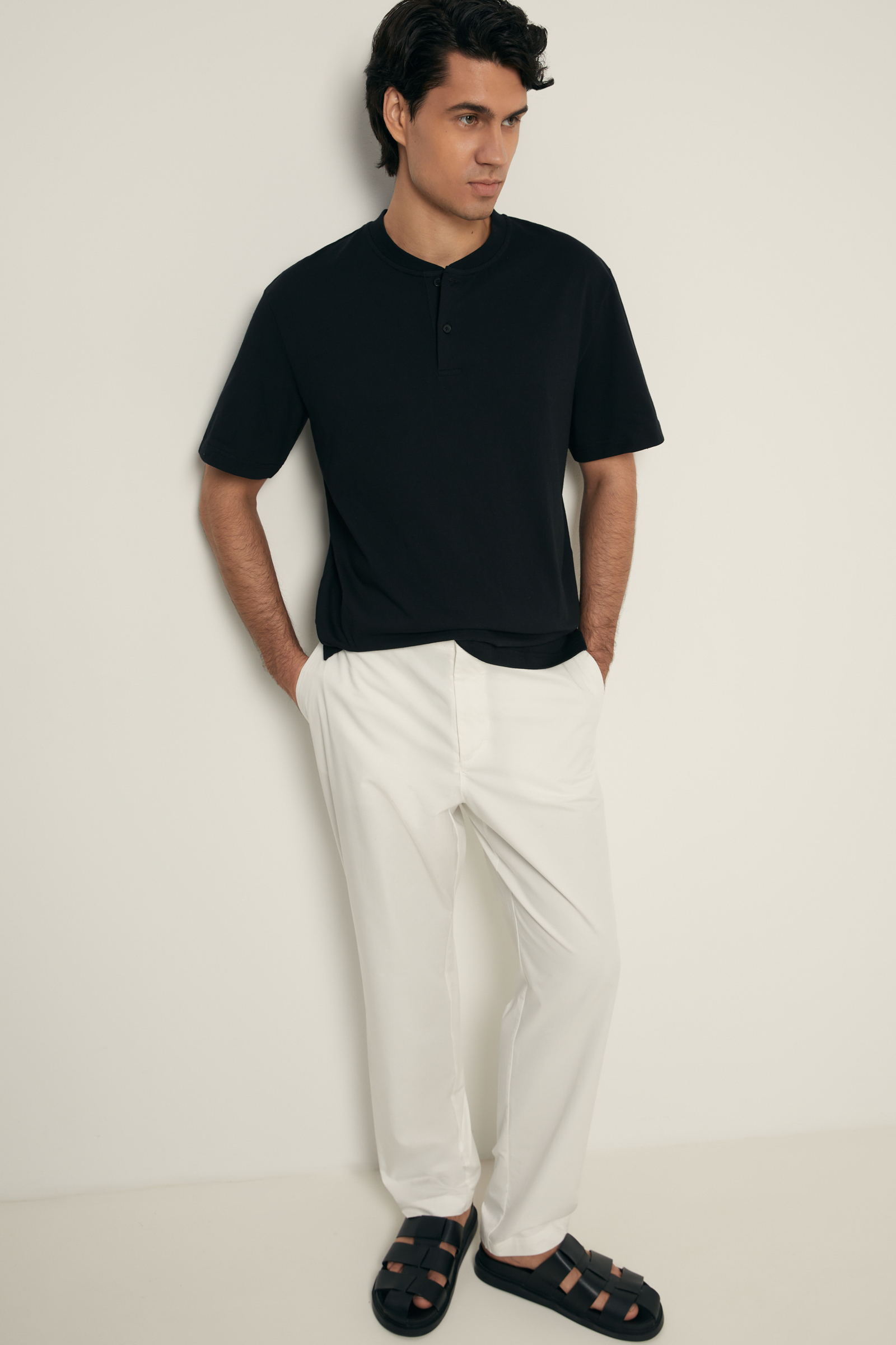 

Базовое поло с воротником-стойкой, 200 black, Базовое поло с воротником-стойкой