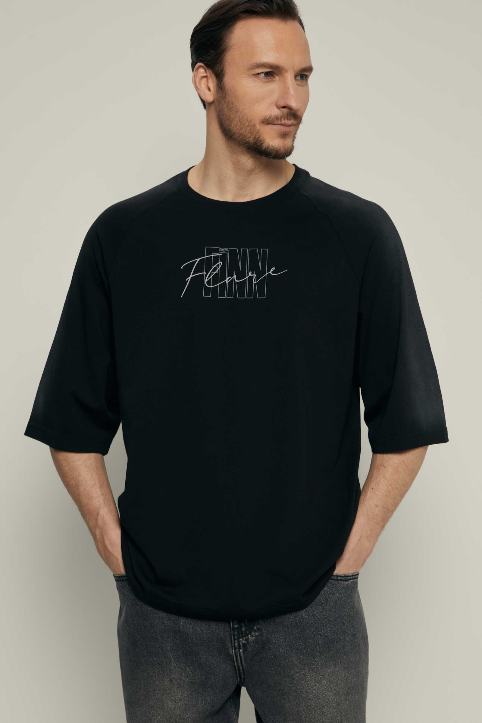 Футболка Finn Flare Оверсайз, черный, арт. FSF21047