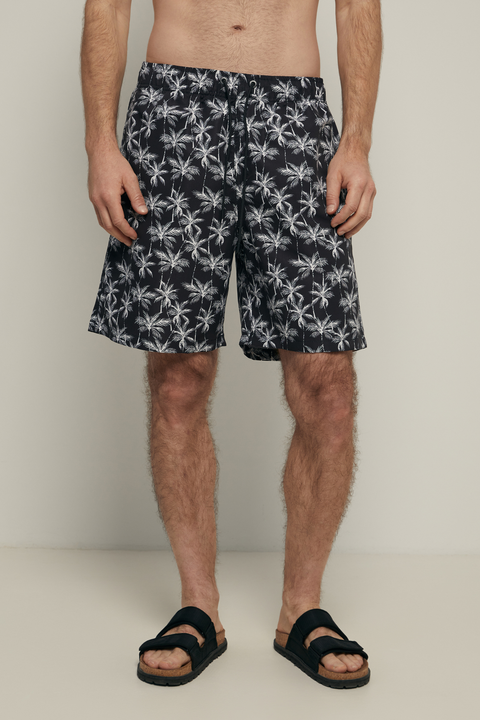 

Плавательные шорты на резинке с принтом, 200 mc black, Плавательные шорты на резинке с принтом