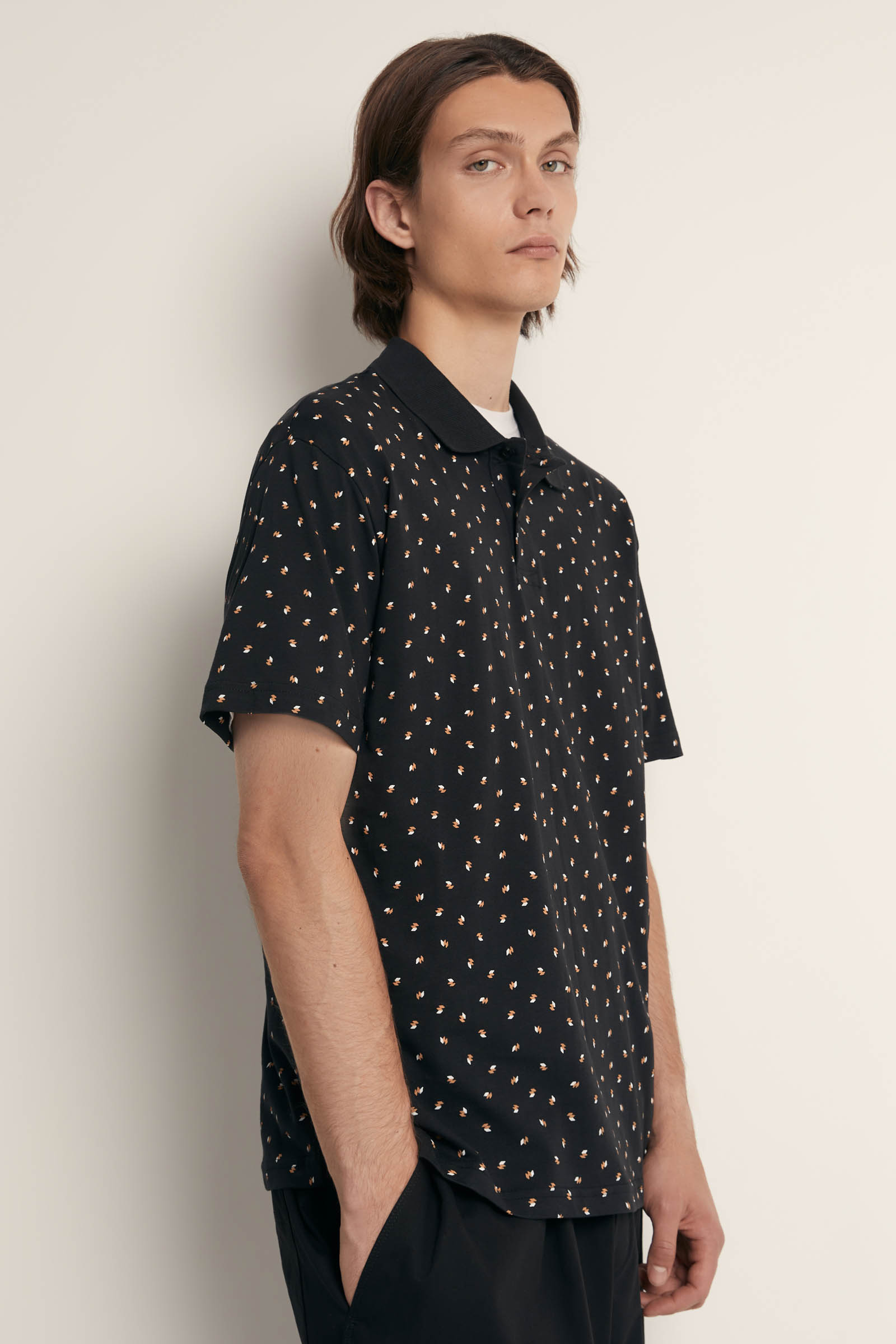 

Поло из хлопка свободного силуэта, 200 mc black, Поло из хлопка свободного силуэта