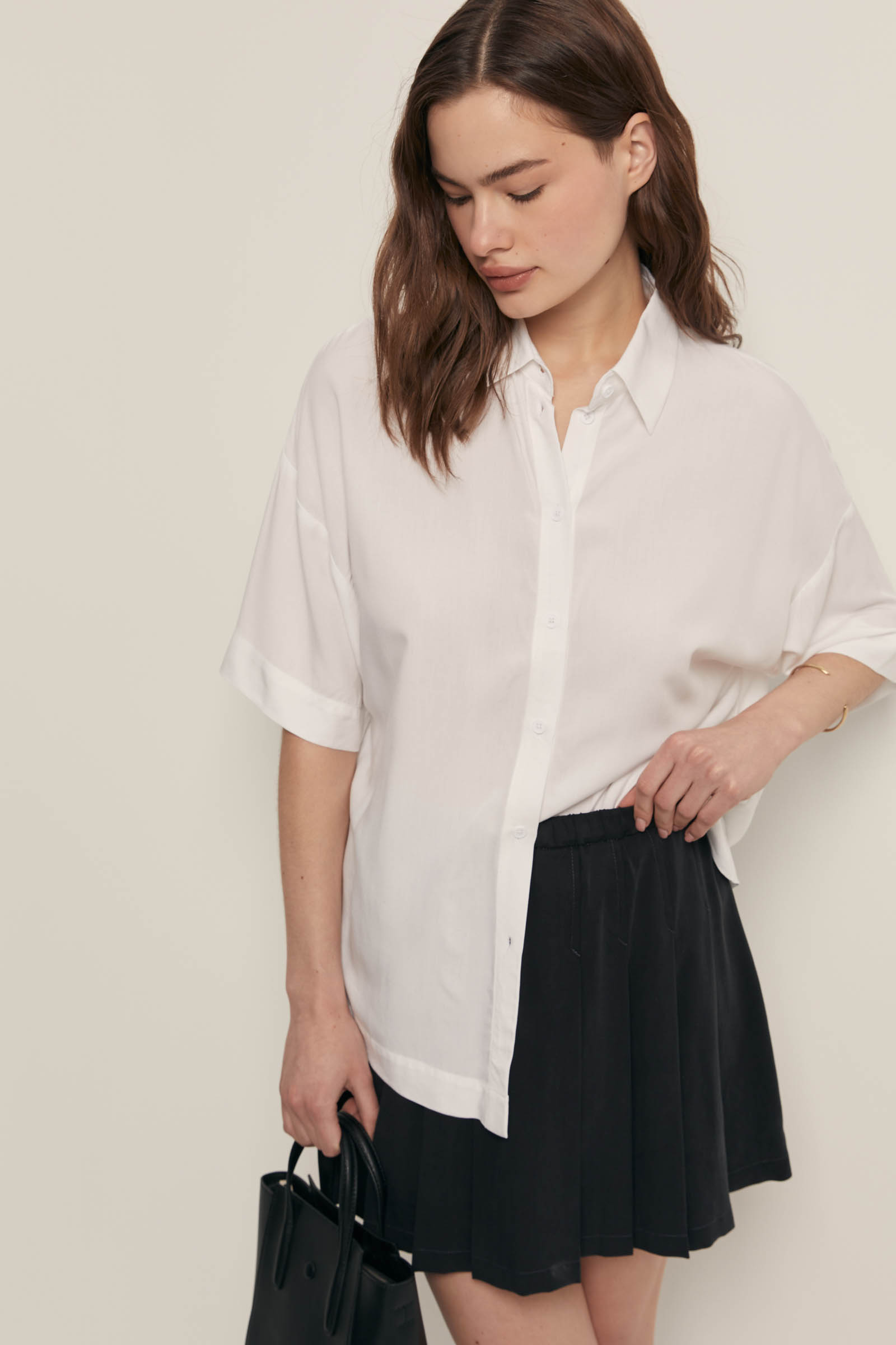 Блузка свободного кроя Finn Flare, 201 white, арт. FSF110182