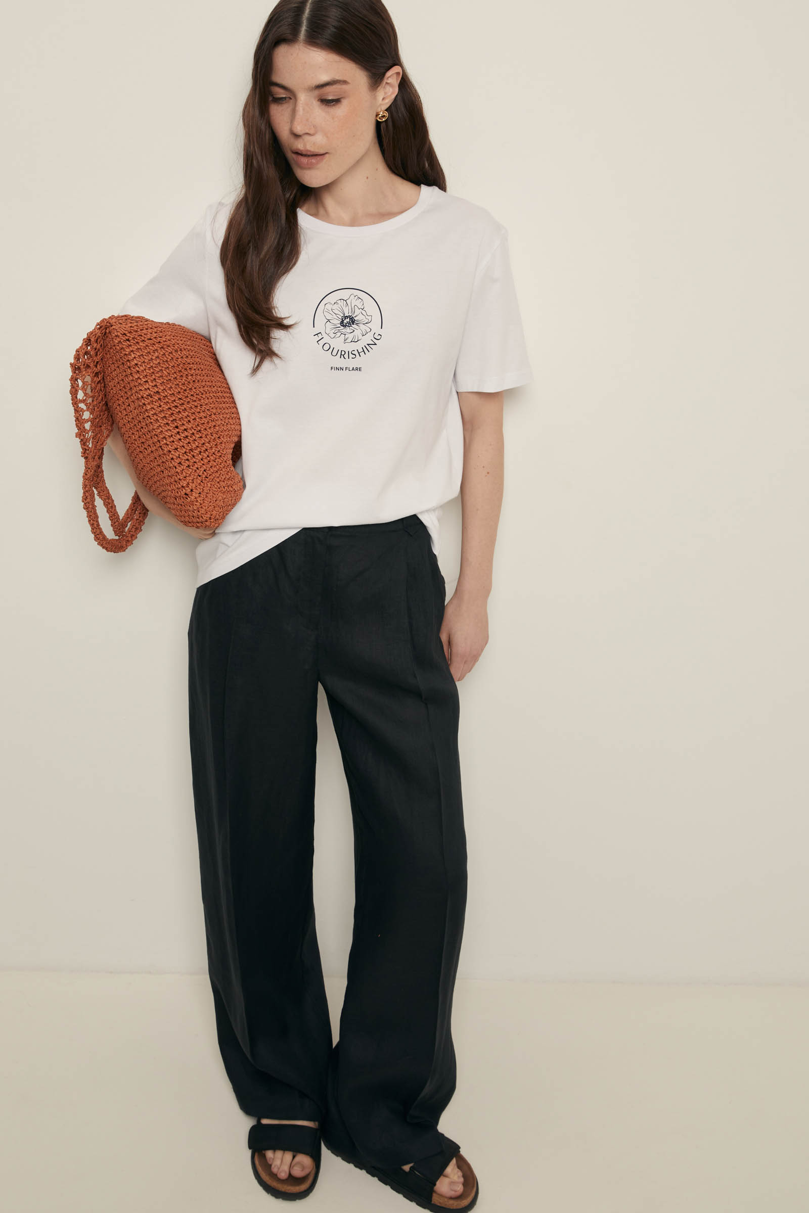 Футболка Finn Flare с принтом, 201 white, арт. FSF12017