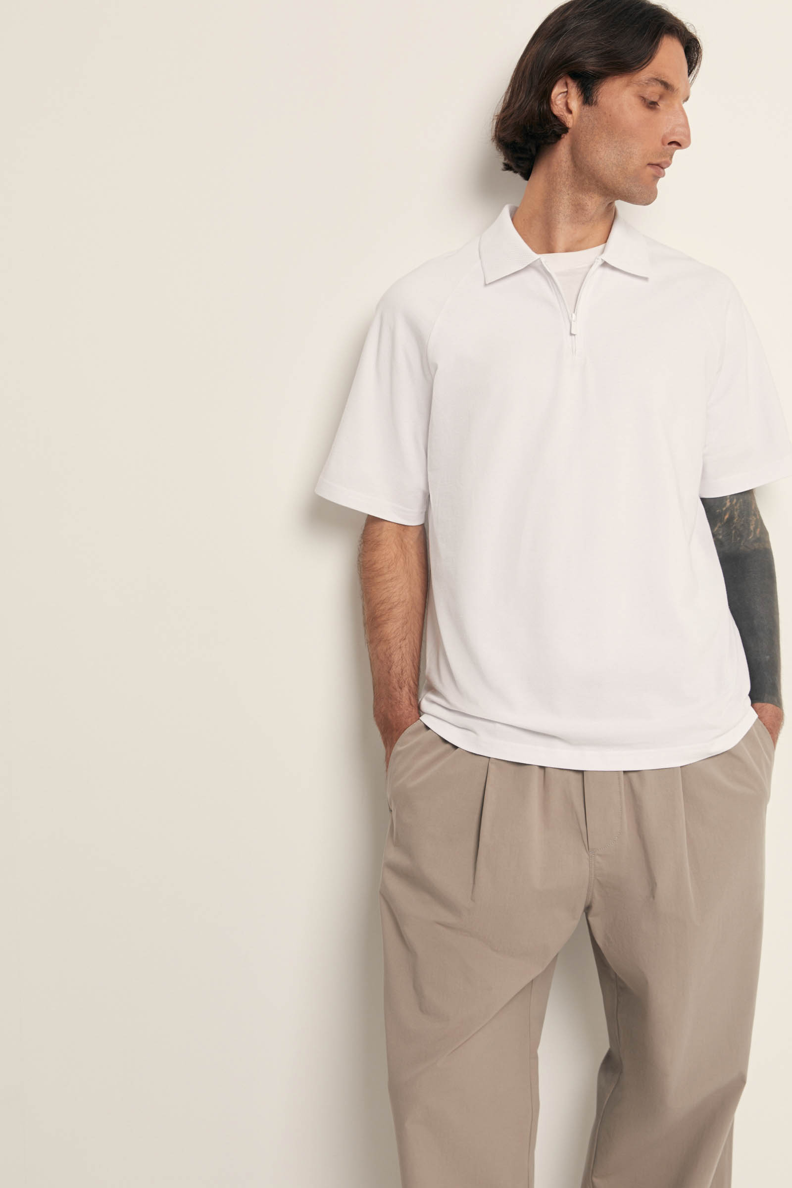 Поло FINN FLARE из трикотажа пике, белый, арт. FSF21038