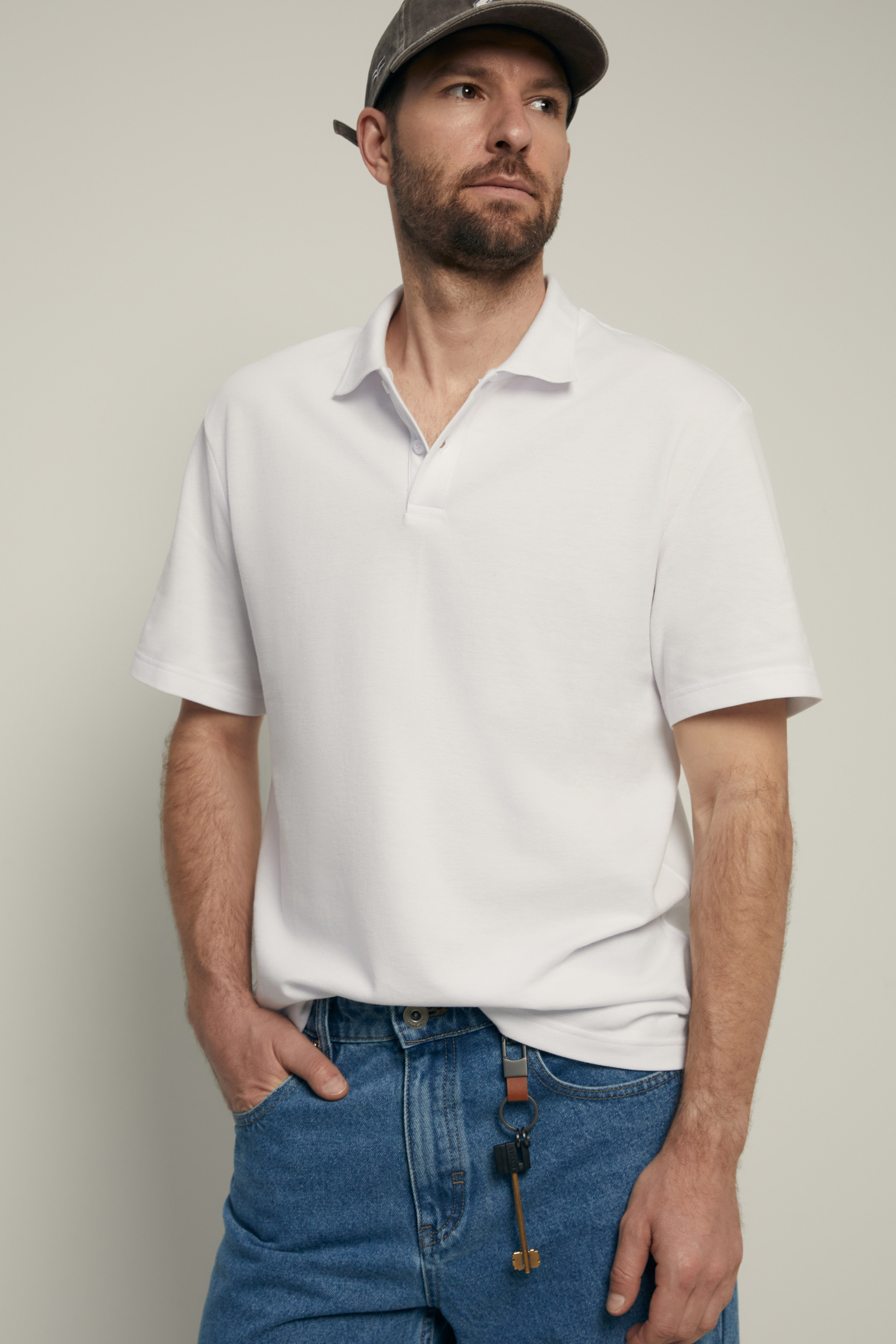 Поло Finn Flare из трикотажа пике, белый, арт. FSF22003