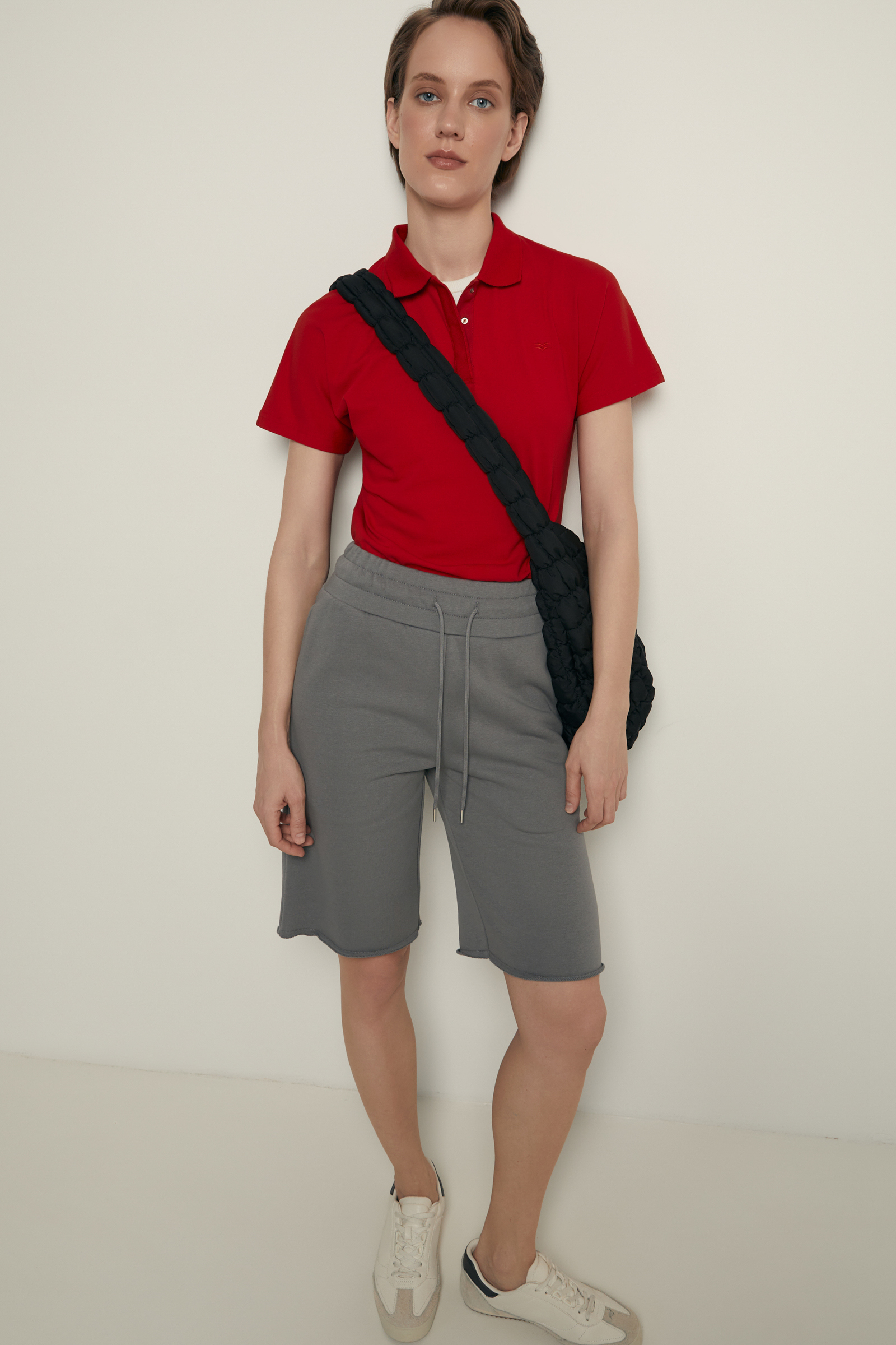 

Шорты на резинке из хлопка, 255 mouse melange, Шорты на резинке из хлопка