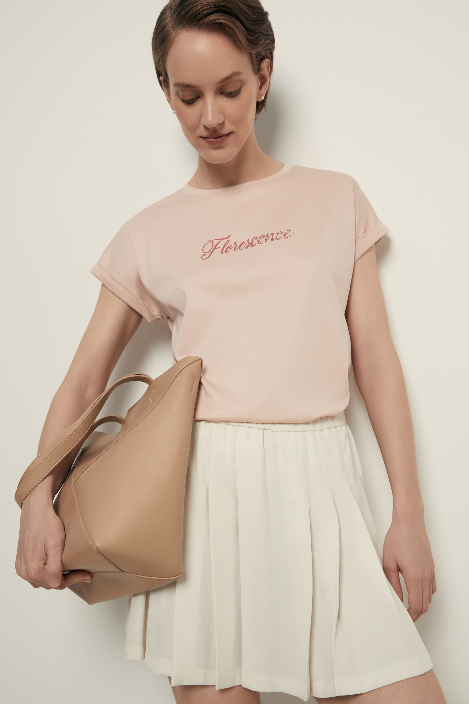 Футболка FINN FLARE из мерсеризованного хлопка с принтом, розовый, арт. FSF110100