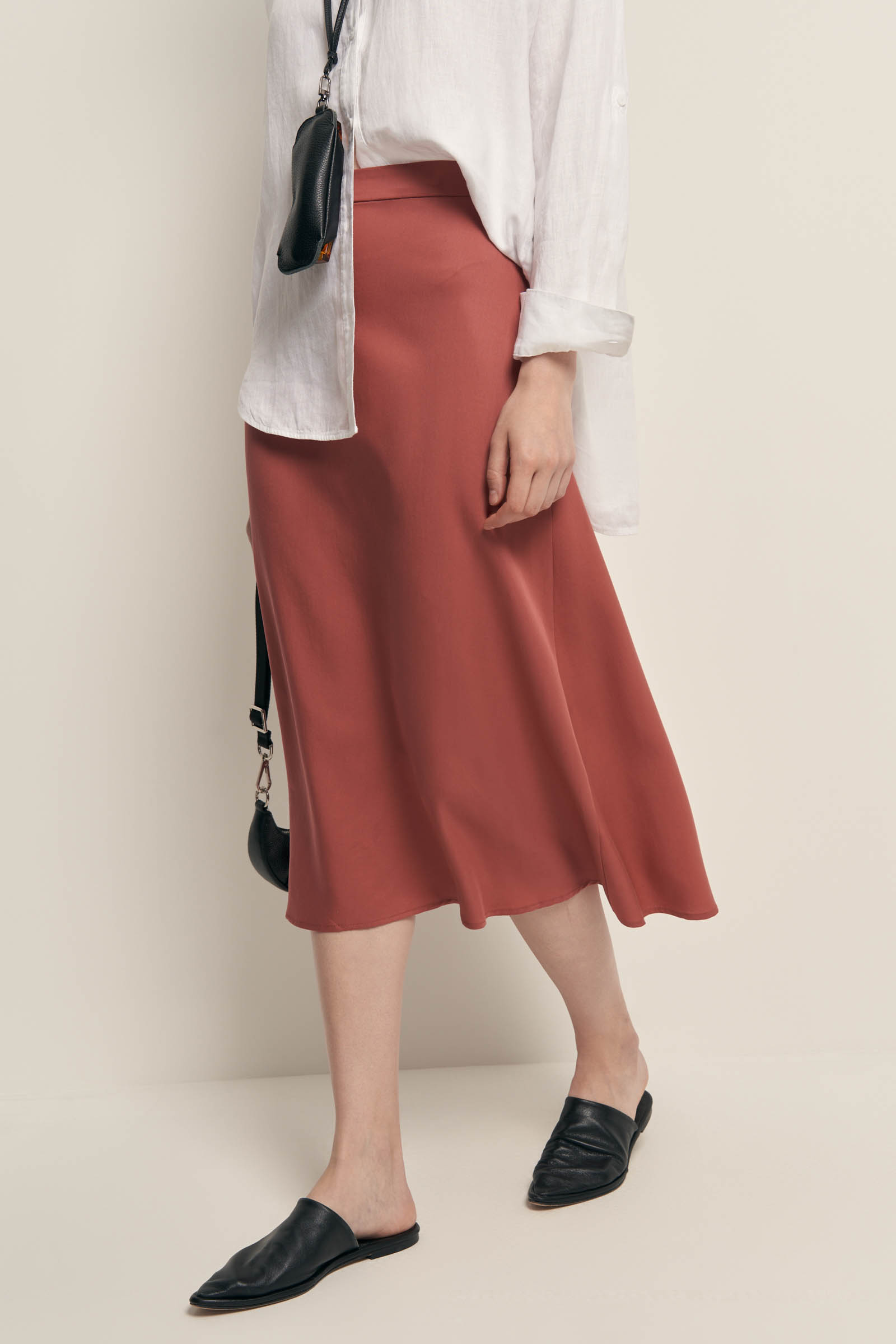 

Юбка А-силуэта из тенселя, 354 mineral red, Юбка А-силуэта из тенселя