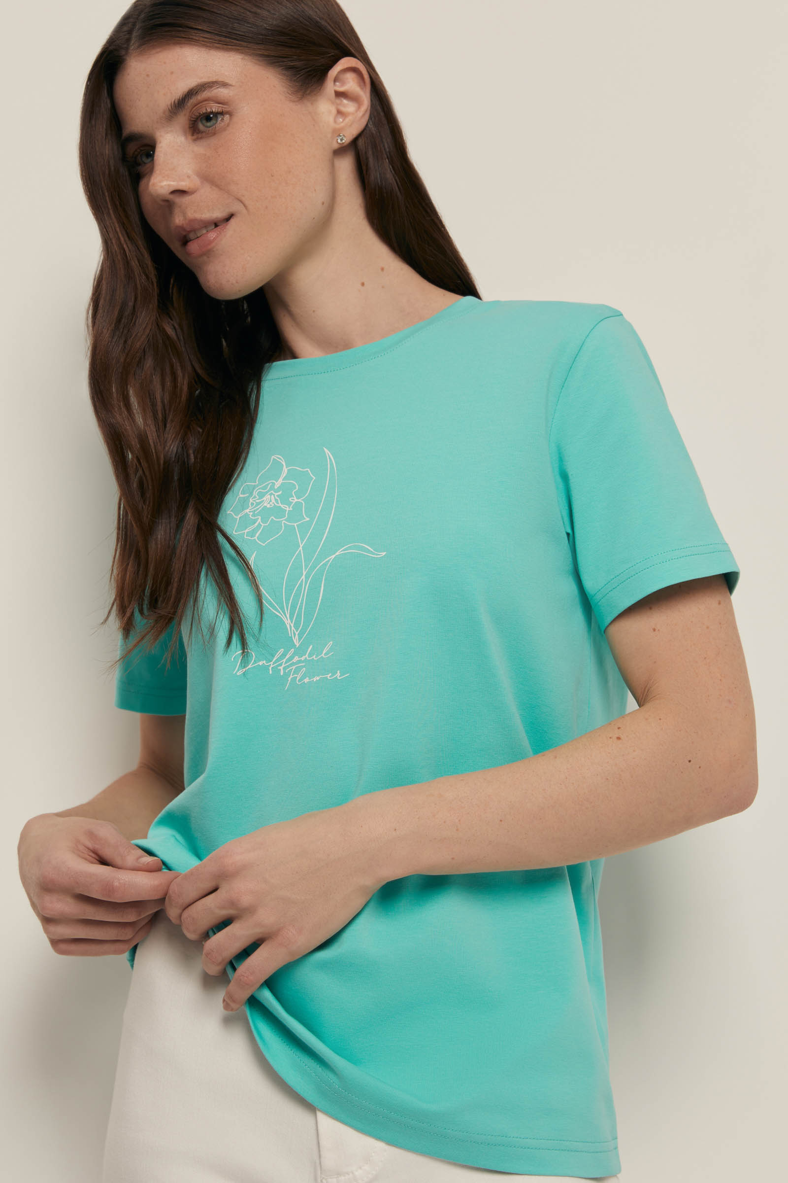 Футболка приталенного силуэта с принтом 990₽