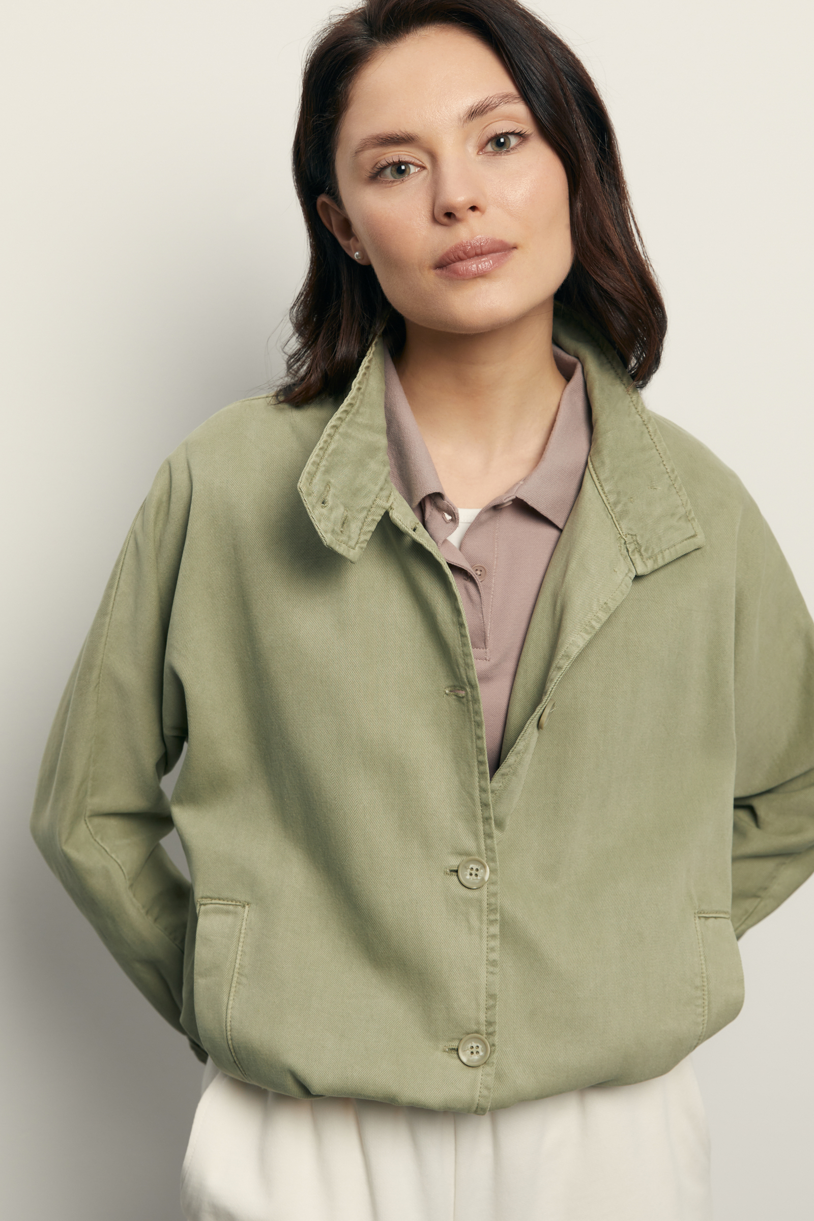 Джинсовый жакет с воротником-стойкой 6993₽