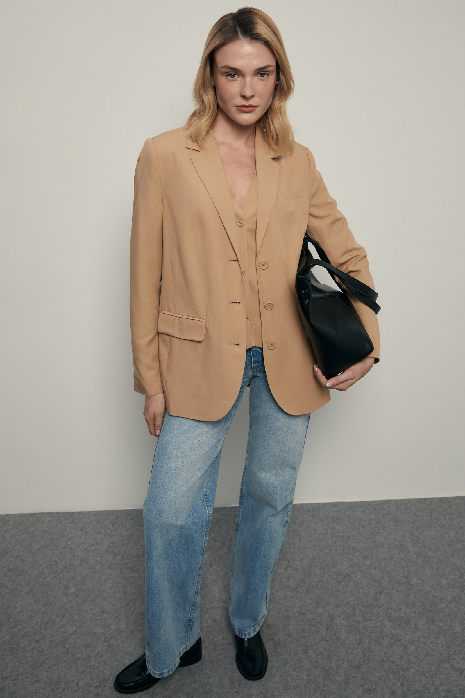 

Однобортный жакет с добавлением льна, 706 savanne, Однобортный жакет с добавлением льна