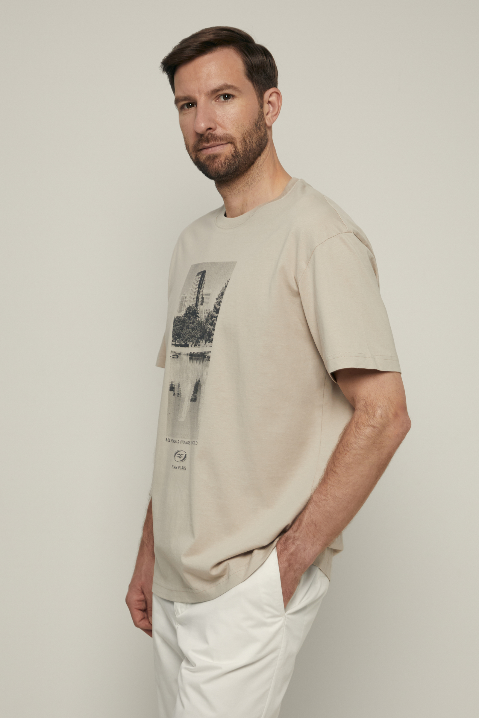 

Футболка из хлопка с принтом, 713 grain, Футболка из хлопка с принтом