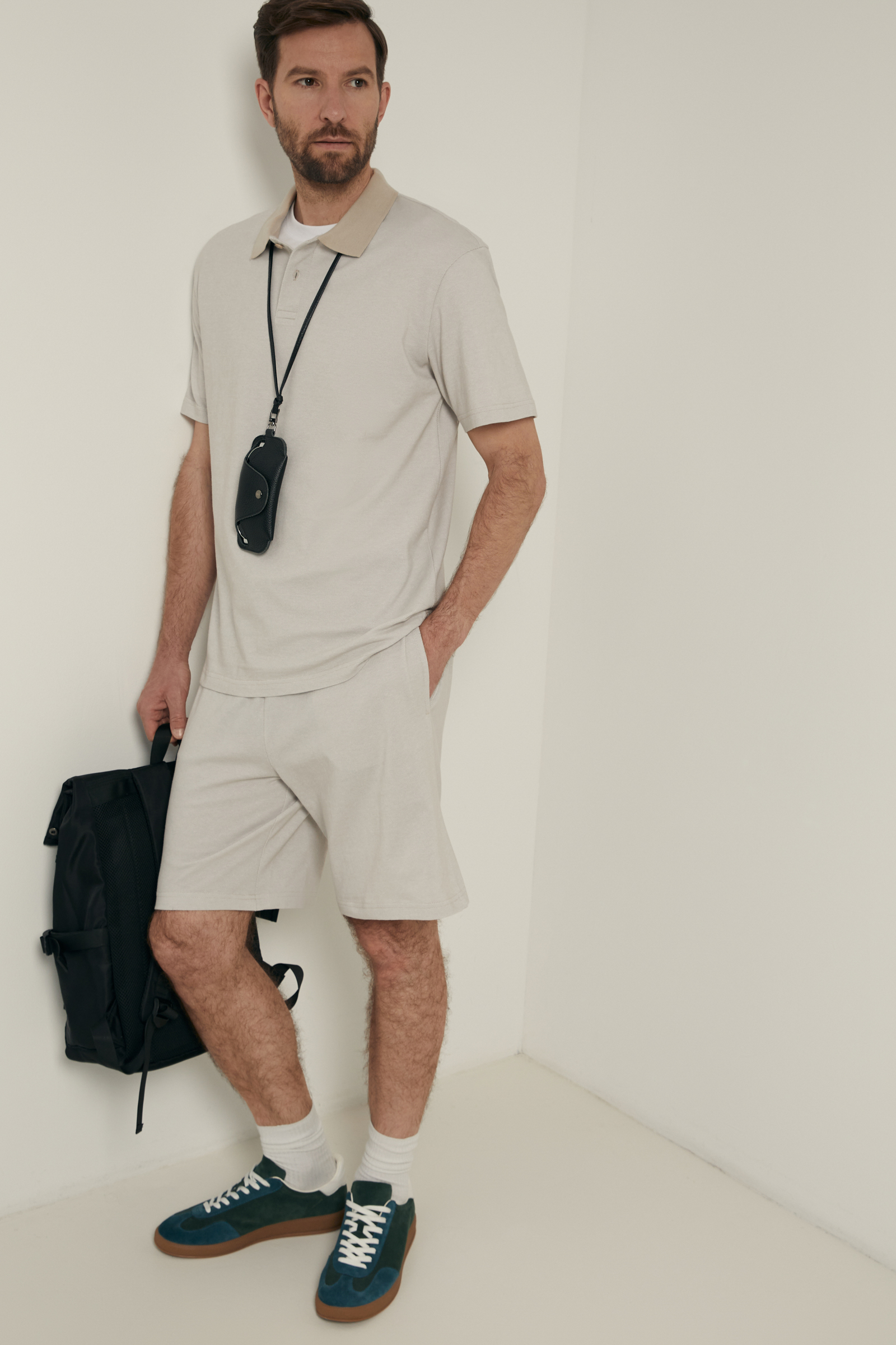 Поло FINN FLARE из трикотажа пике, бежевый, арт. FSF21096