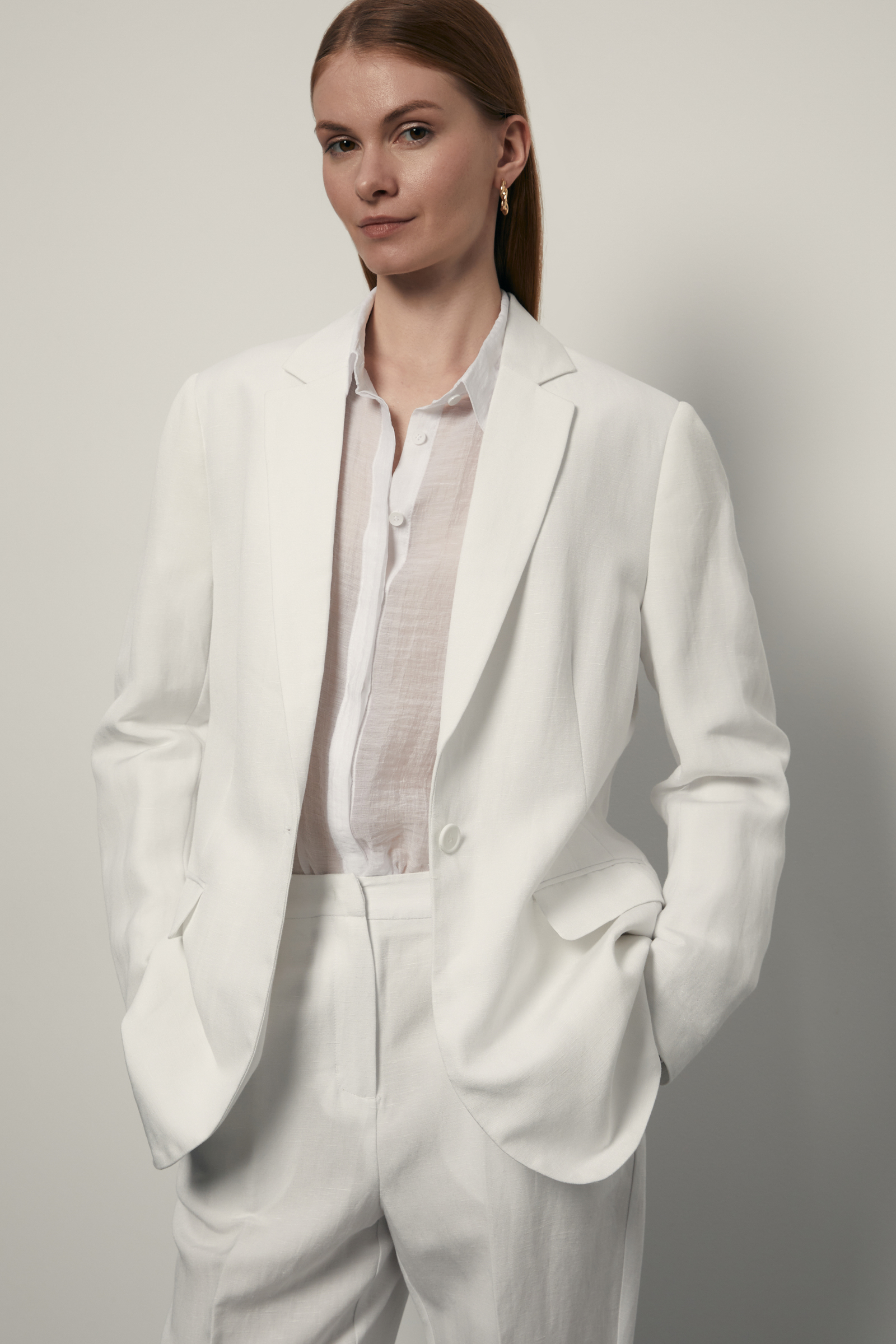 Однобортный жакет с добавлением льна 6990₽