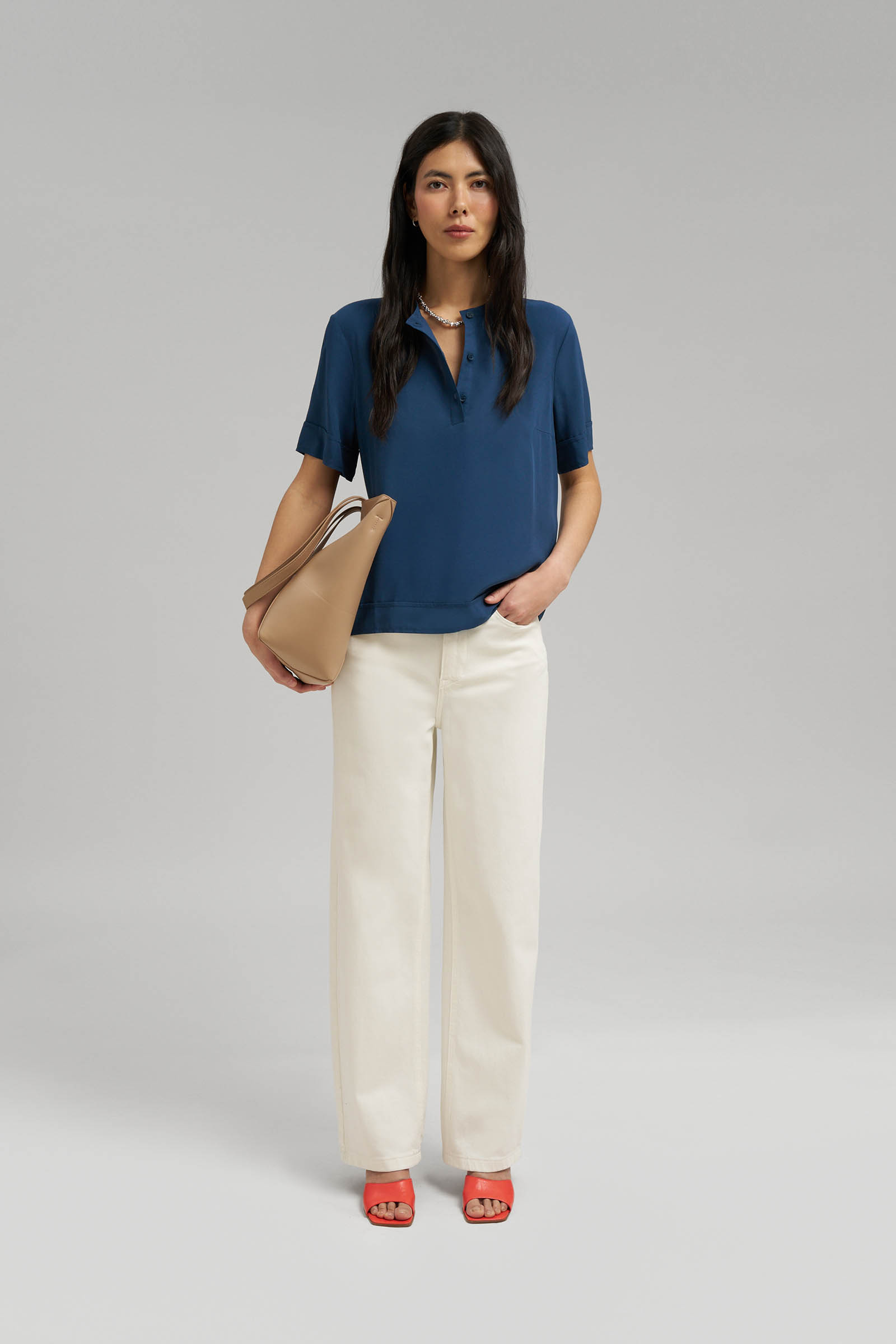 Блузка женская Finn Flare, синий, арт. FSG110206