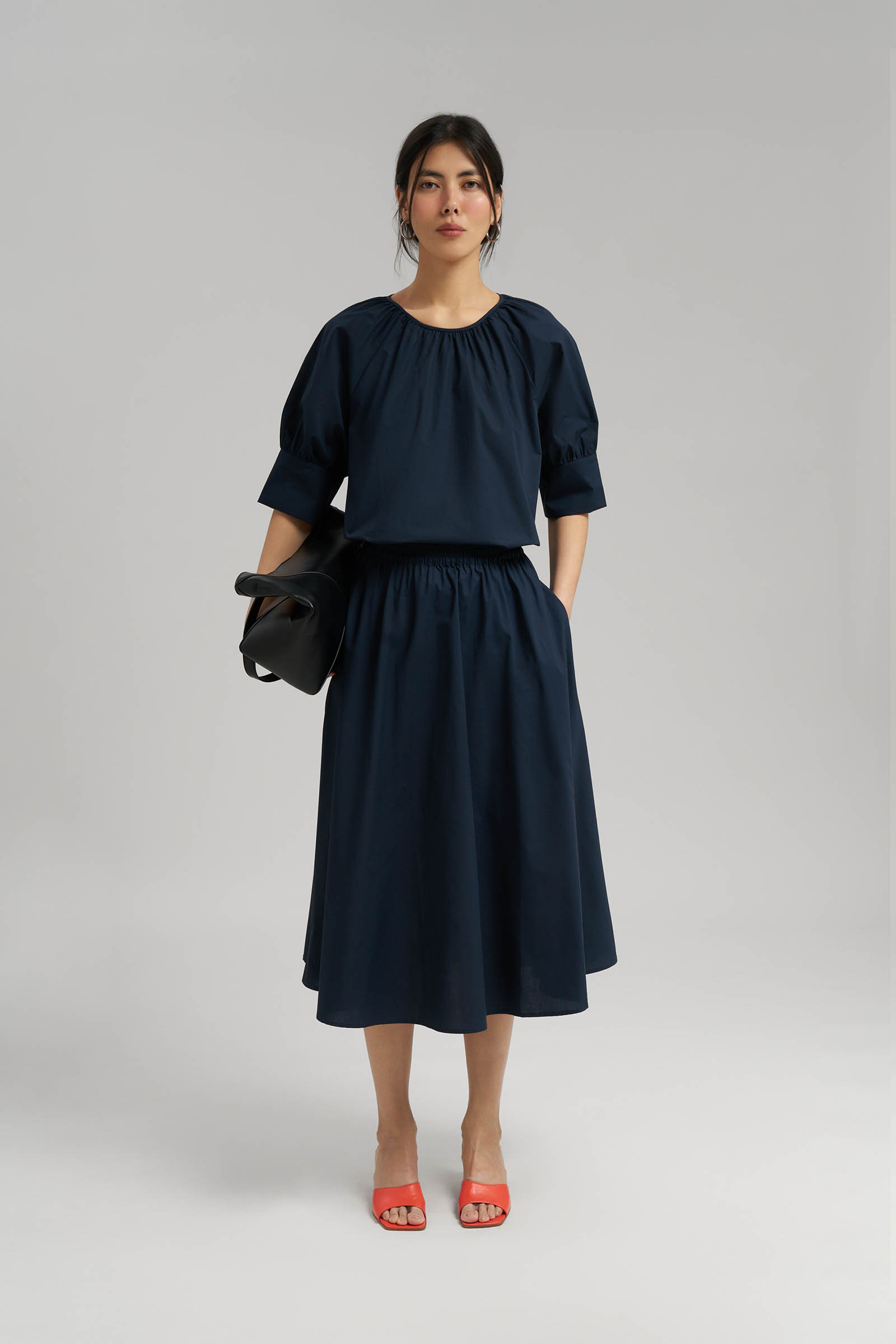 Блузка женская Finn Flare свободная, синий, арт. FSG11062