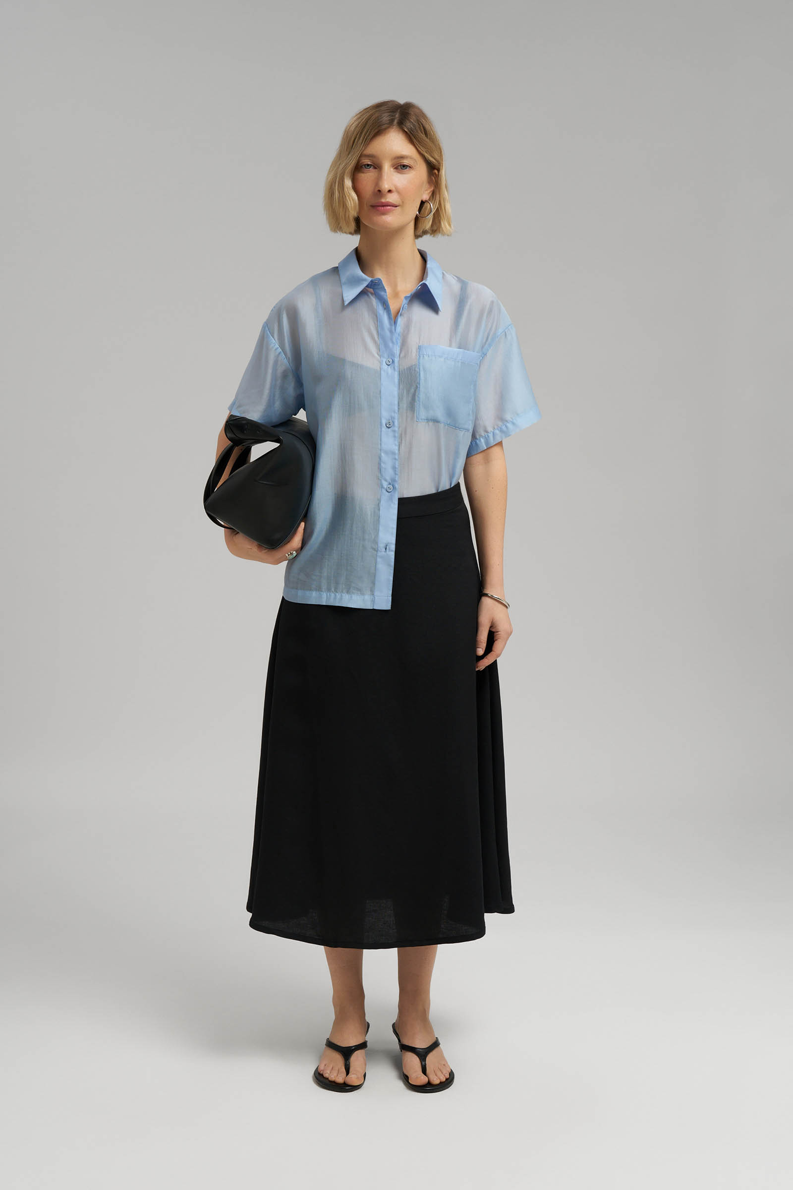 Блузка женская Finn Flare, голубой, арт. FSG110201