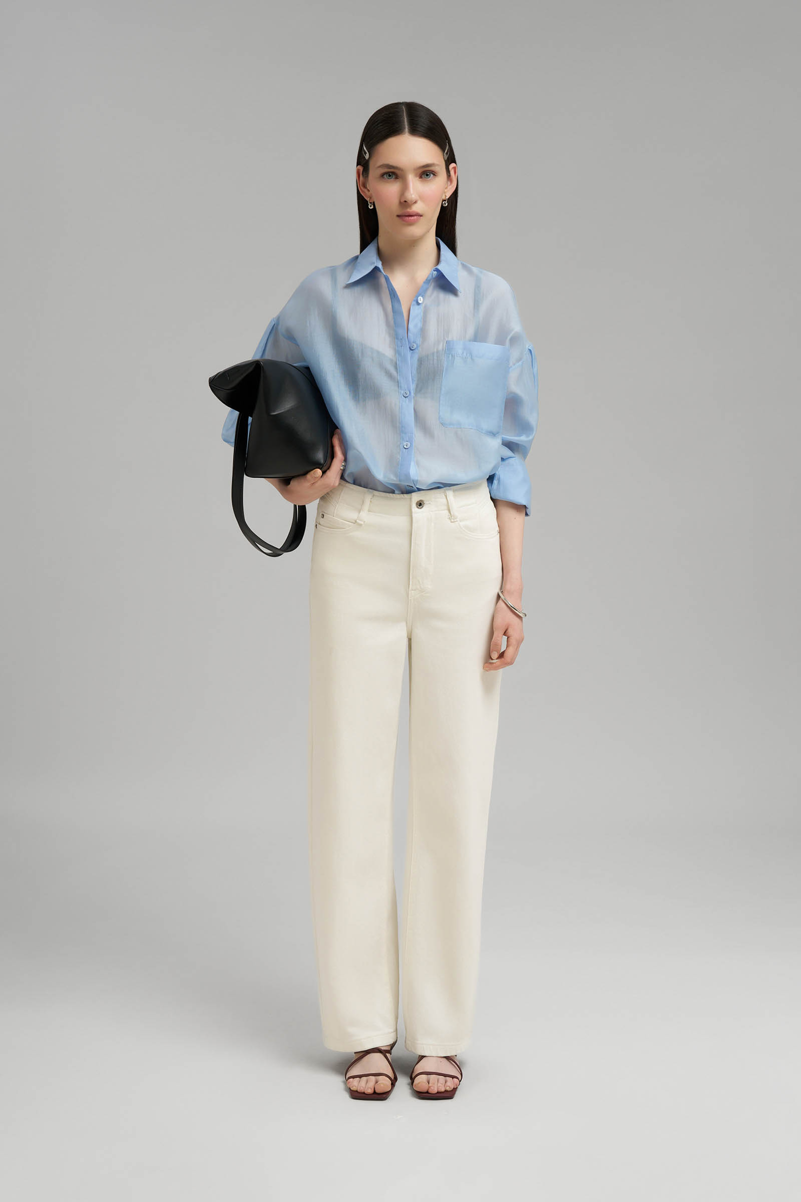 Блузка женская Finn Flare, голубой, арт. FSG110217