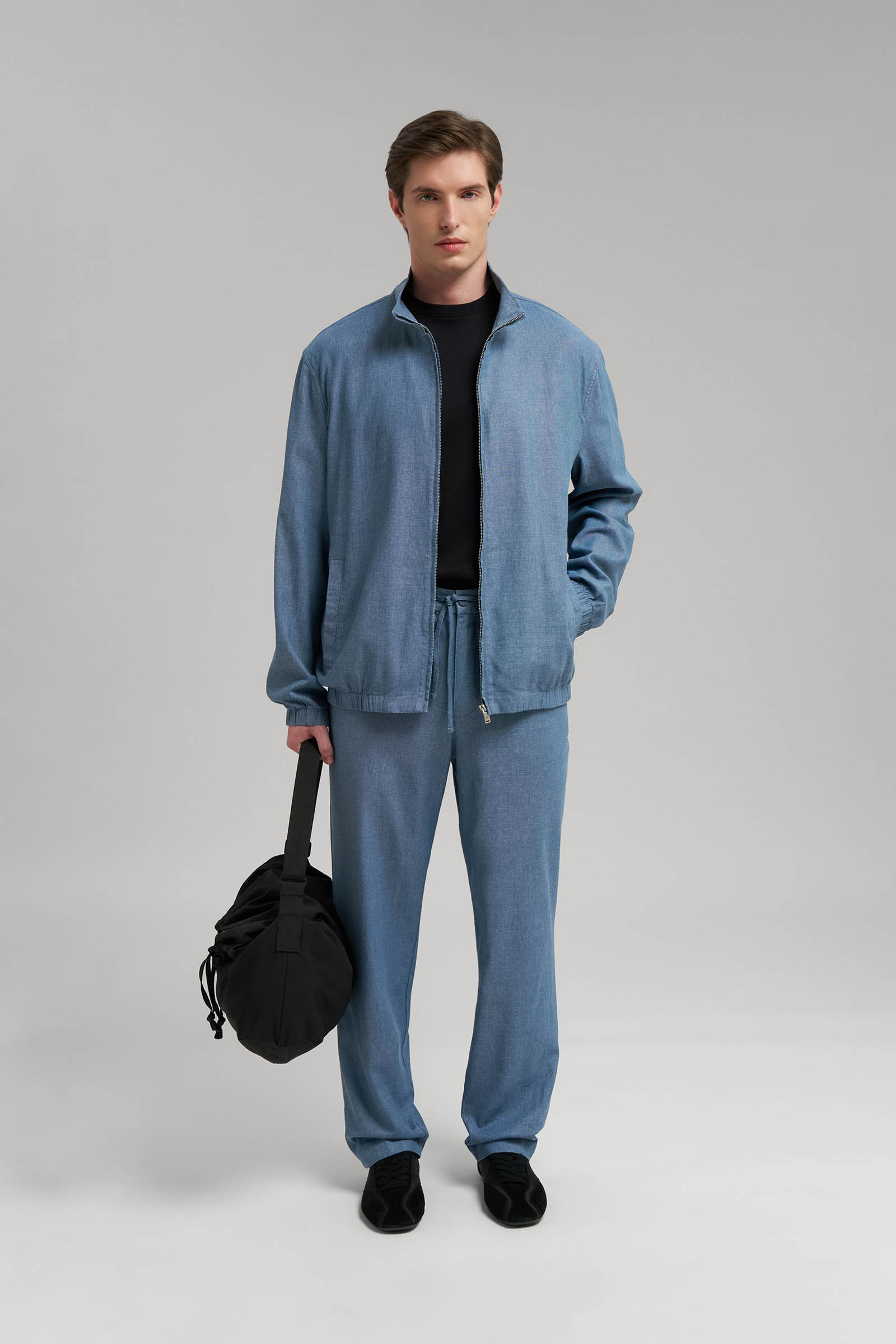 Бомбер Finn Flare со льном, голубой, арт. FSG21096