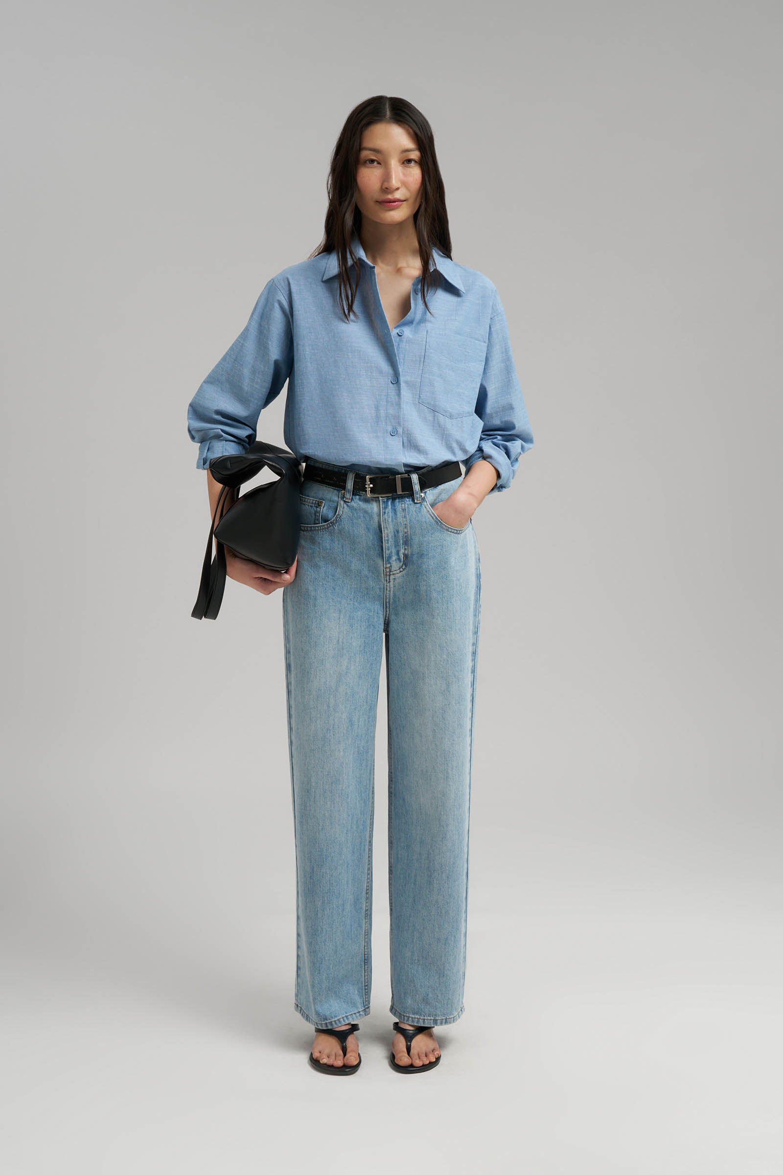 Блузка женская Finn Flare, голубой, арт. FSG11053