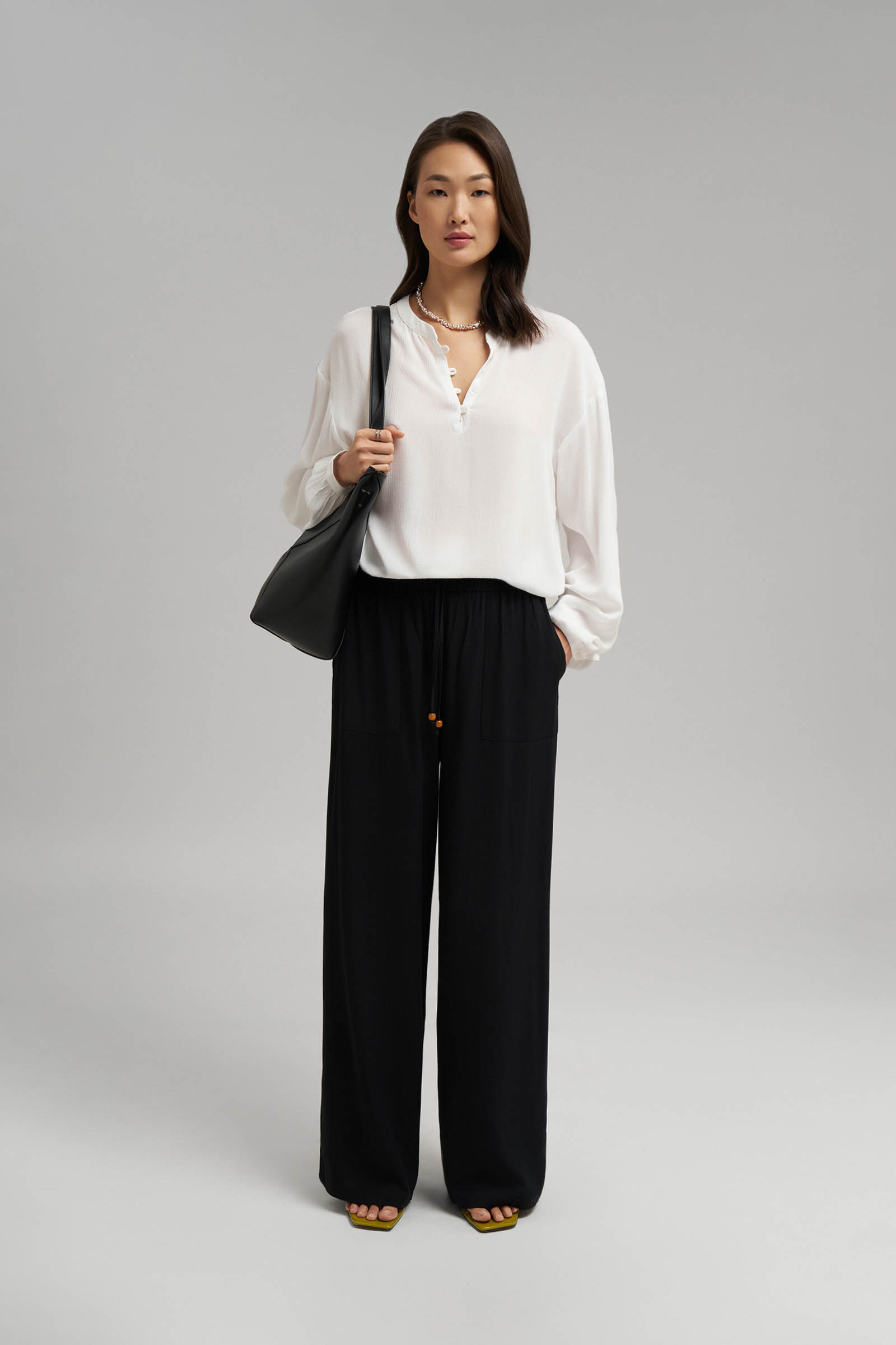 Брюки палаццо FINN FLARE, черный, арт. FSG11008