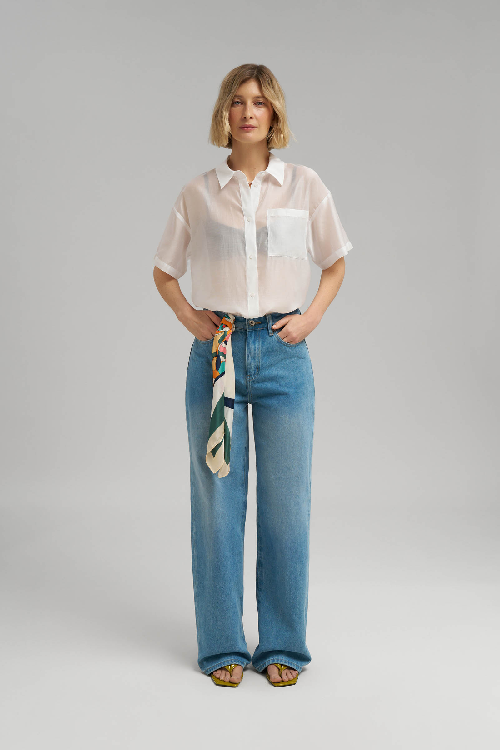 Блузка женская Finn Flare, белый, арт. FSG110201