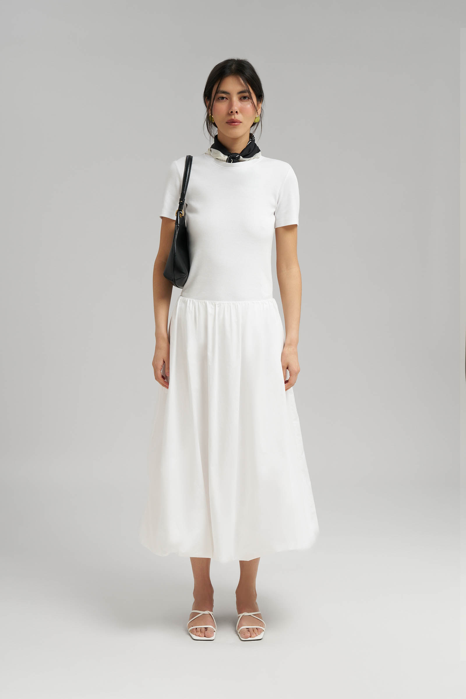 Юбка-баллон Finn Flare миди, белый, арт. FSG11061