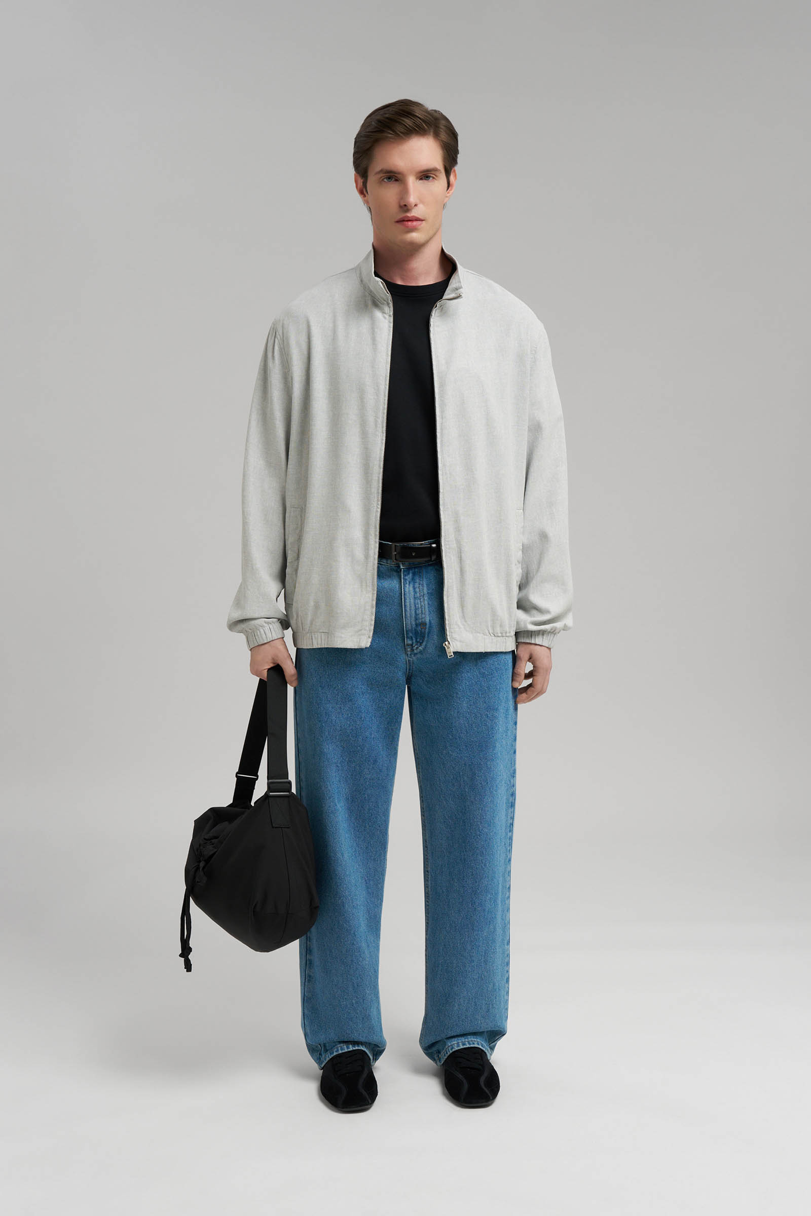 Бомбер Finn Flare со льном, серый, арт. FSG21096