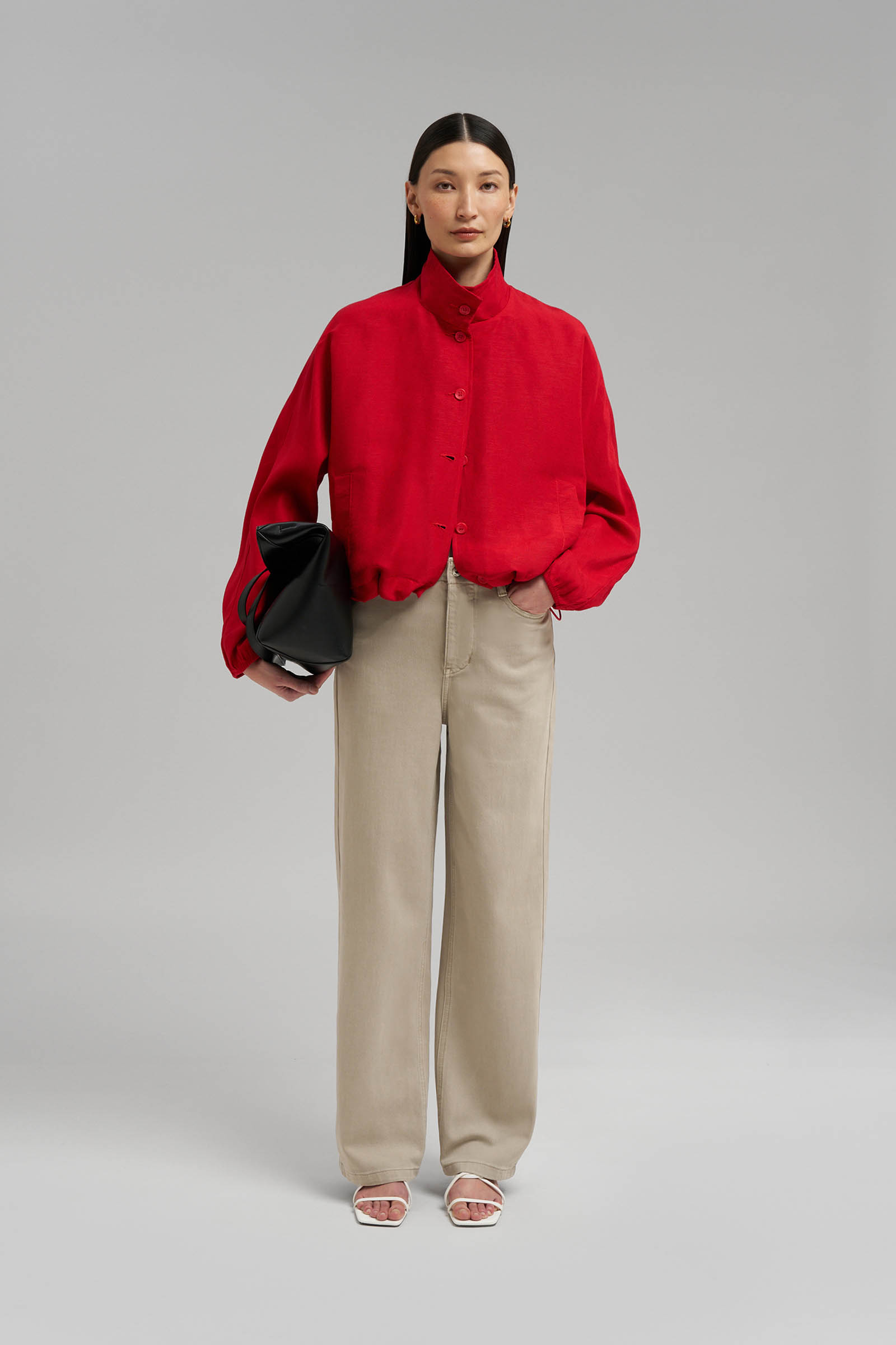 Легкая куртка Finn Flare из льна и вискозы, красный, арт. FSG110155