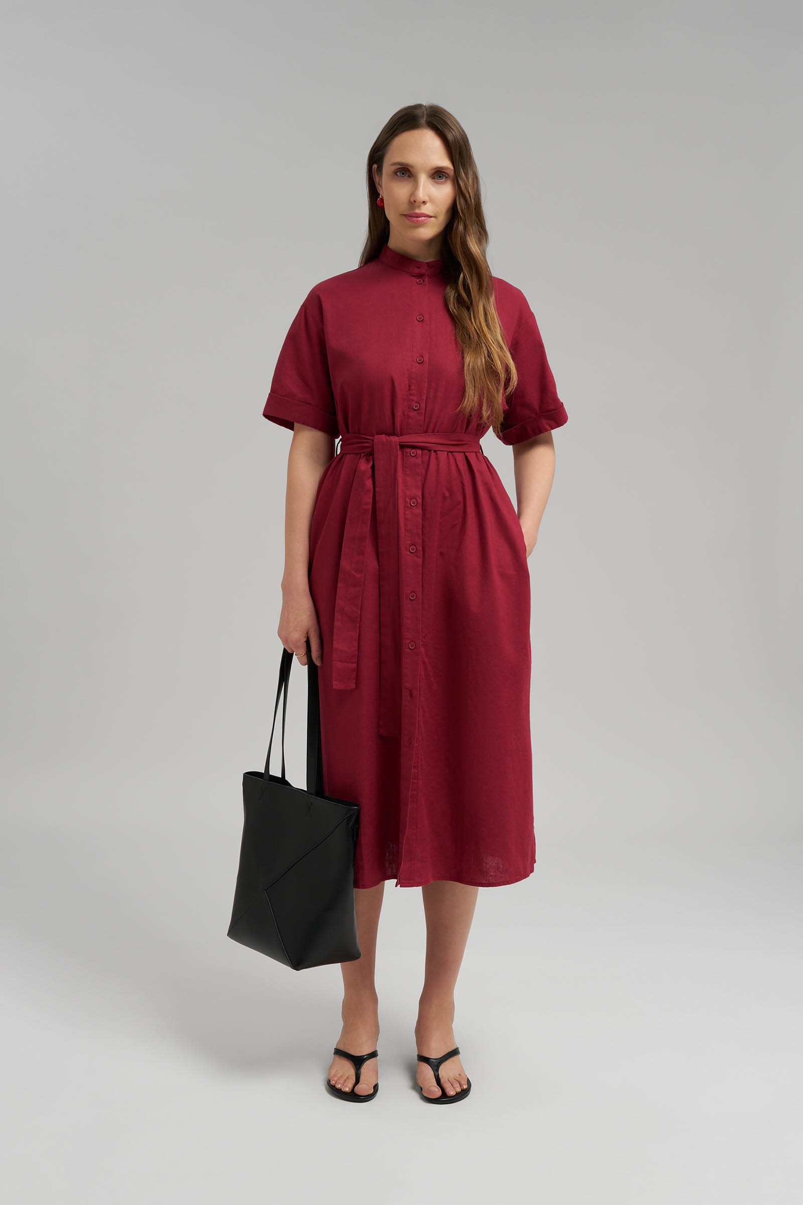 Платье миди Finn Flare, бордовый, арт. FSG110190