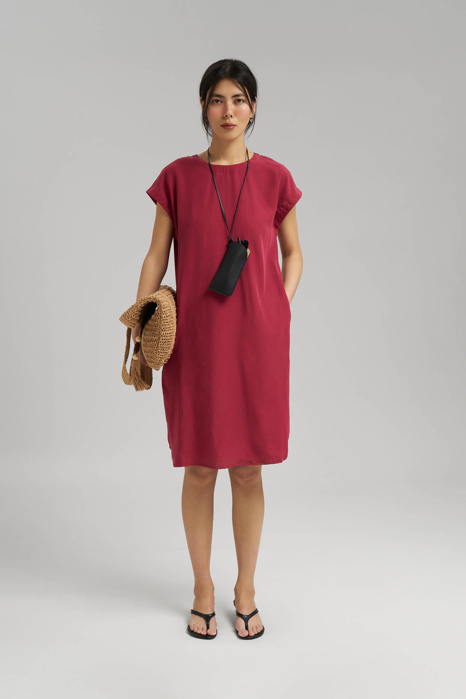 Трикотажное платье Finn Flare со льном, красный, арт. FSG110191