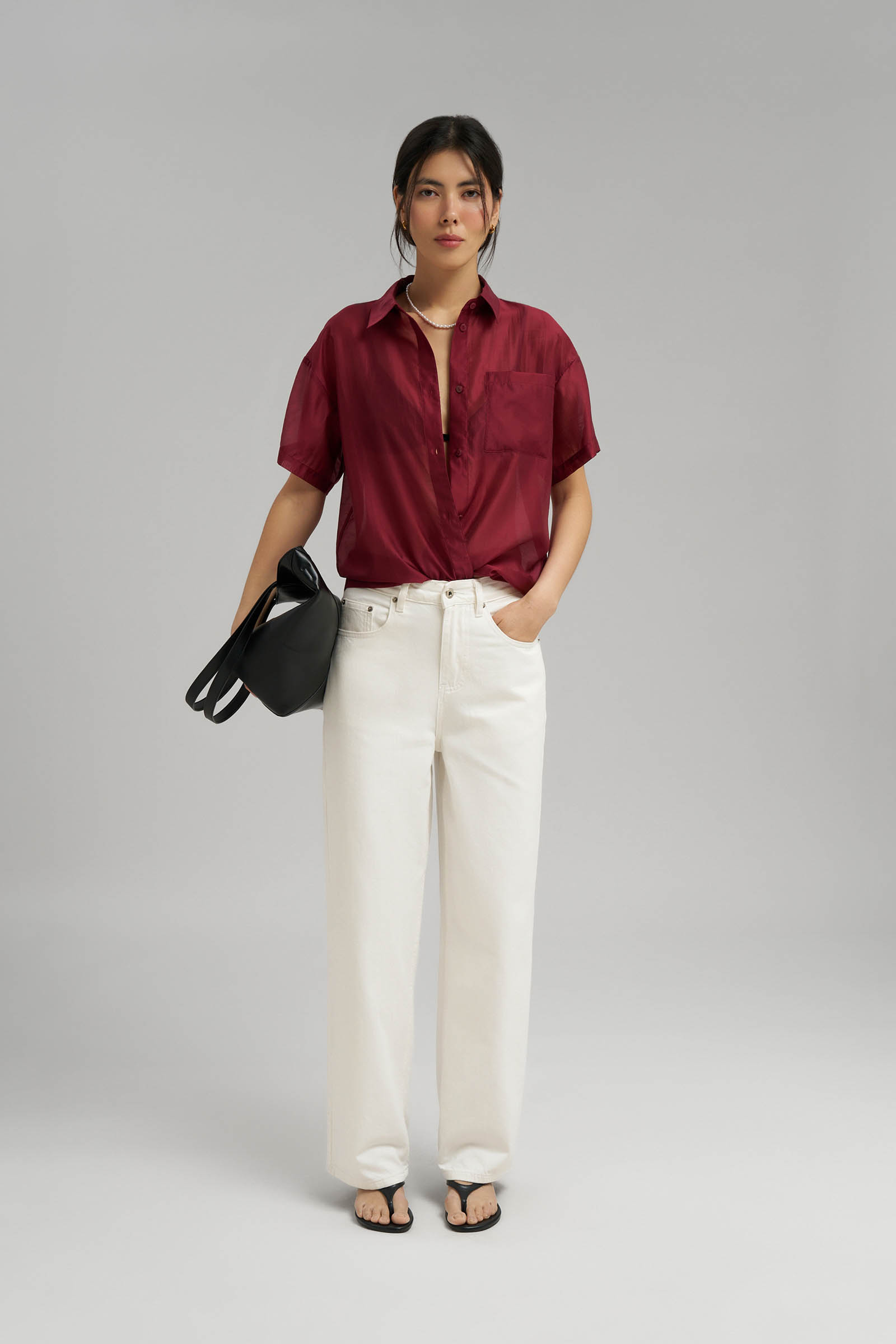 Блузка женская Finn Flare, бордовый, арт. FSG110201