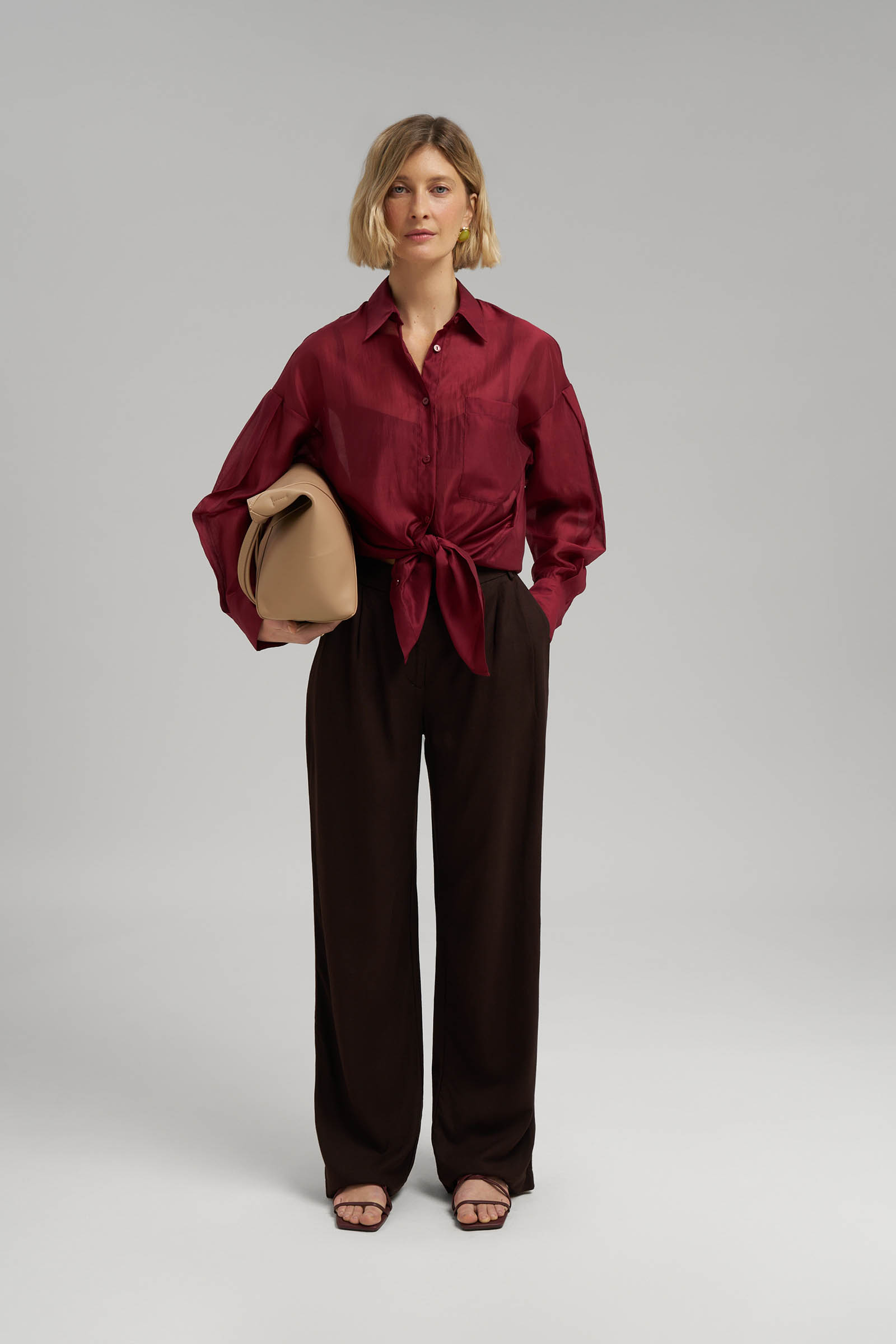 Блузка женская Finn Flare, бордовый, арт. FSG110217